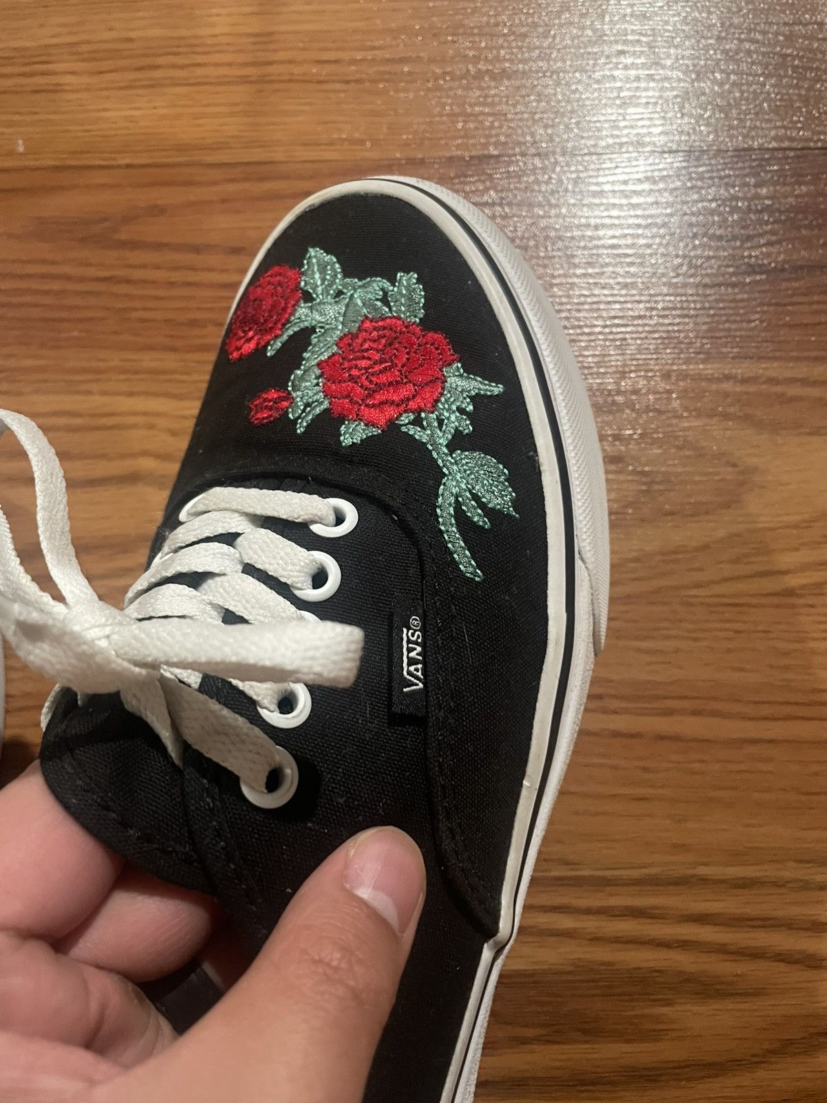 Vans Vans Authentic ‘Red Rose Thorns’ Embroidered - Size 8.5 Mens Size US 8.5 / EU 41-42 - 6 Thumbnail