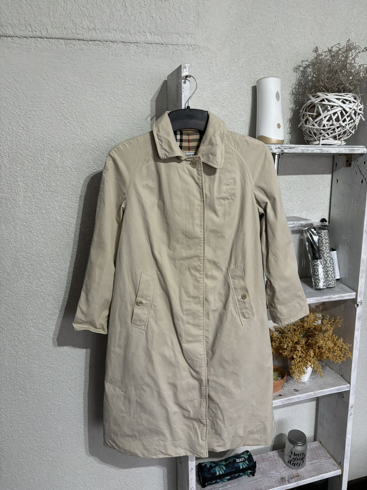 image of Burberry London Beige Women's Coat (Size Medium)