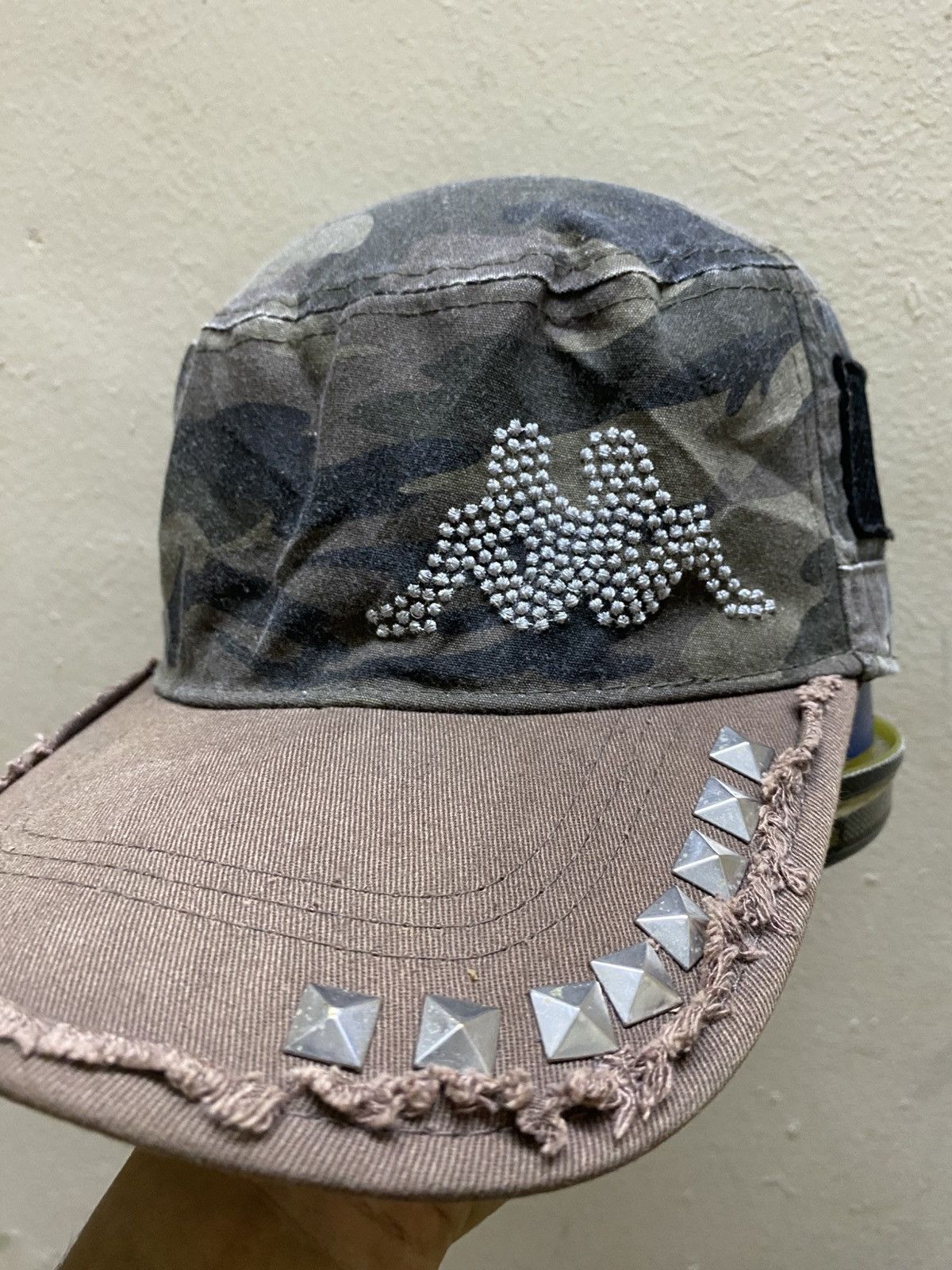Kappa × Vintage 🔥 DISTRESSED KAPPA STUDDED CAMO CADET HAT Size ONE SIZE - 2 Thumbnail