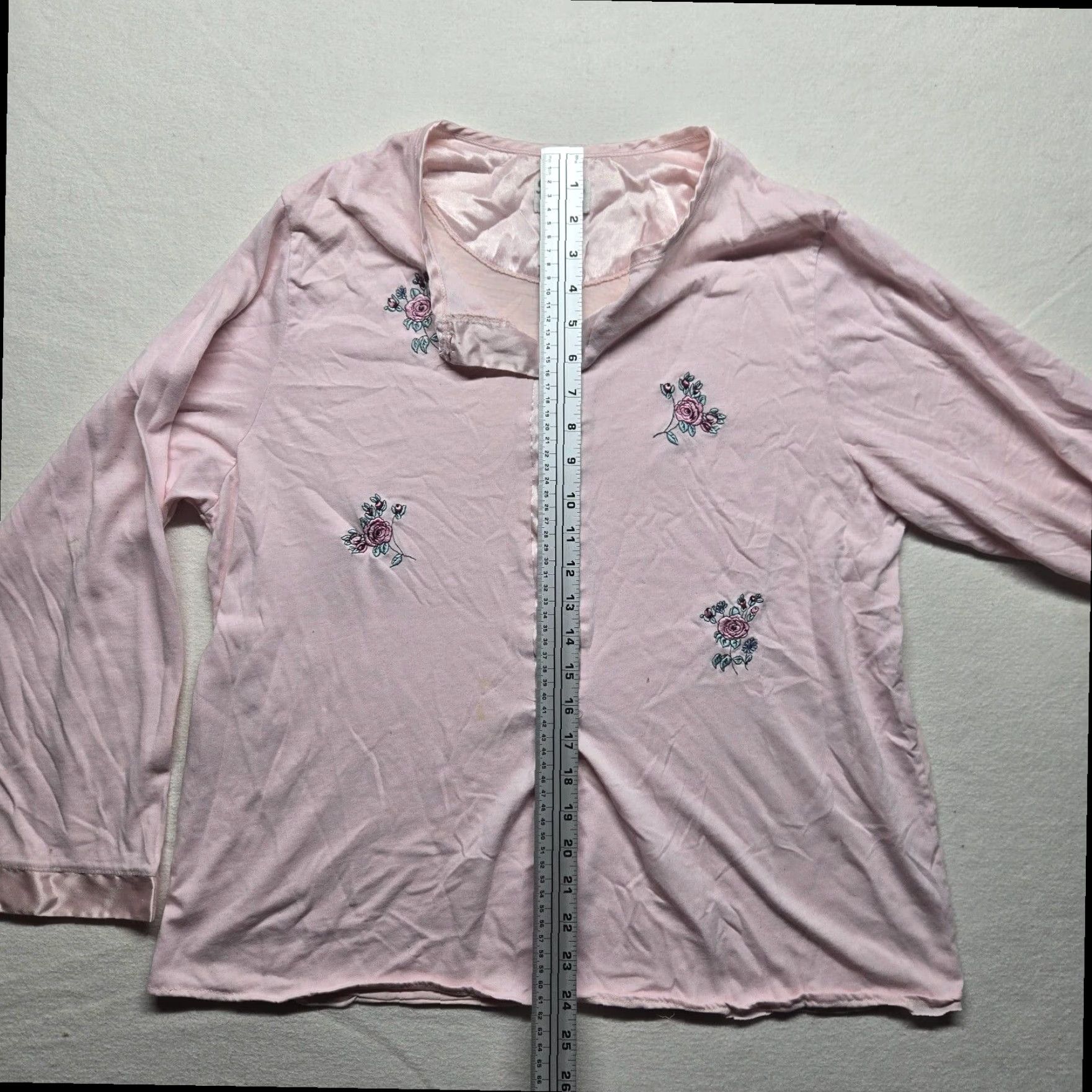 Vintage Secret Treasures Pink Long Sleeve Pajama Shirt Women's Large Size L / US 10 / IT 46 - 6 Thumbnail