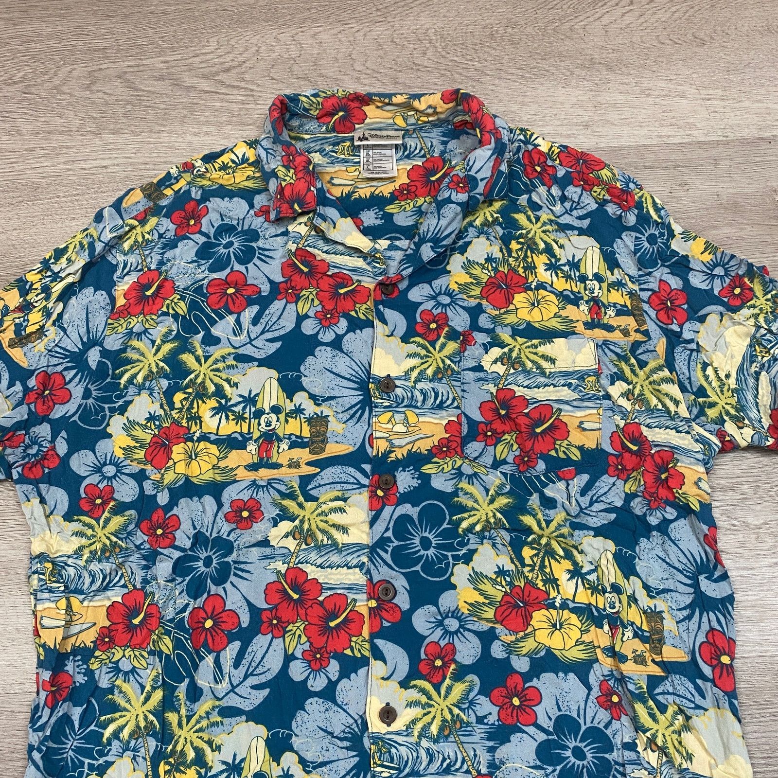 Disney × Vintage VTG Disney Parks Mickey Mouse Hawaiian Pocket Shirt Large Size US L / EU 52-54 / 3 - 2 Thumbnail