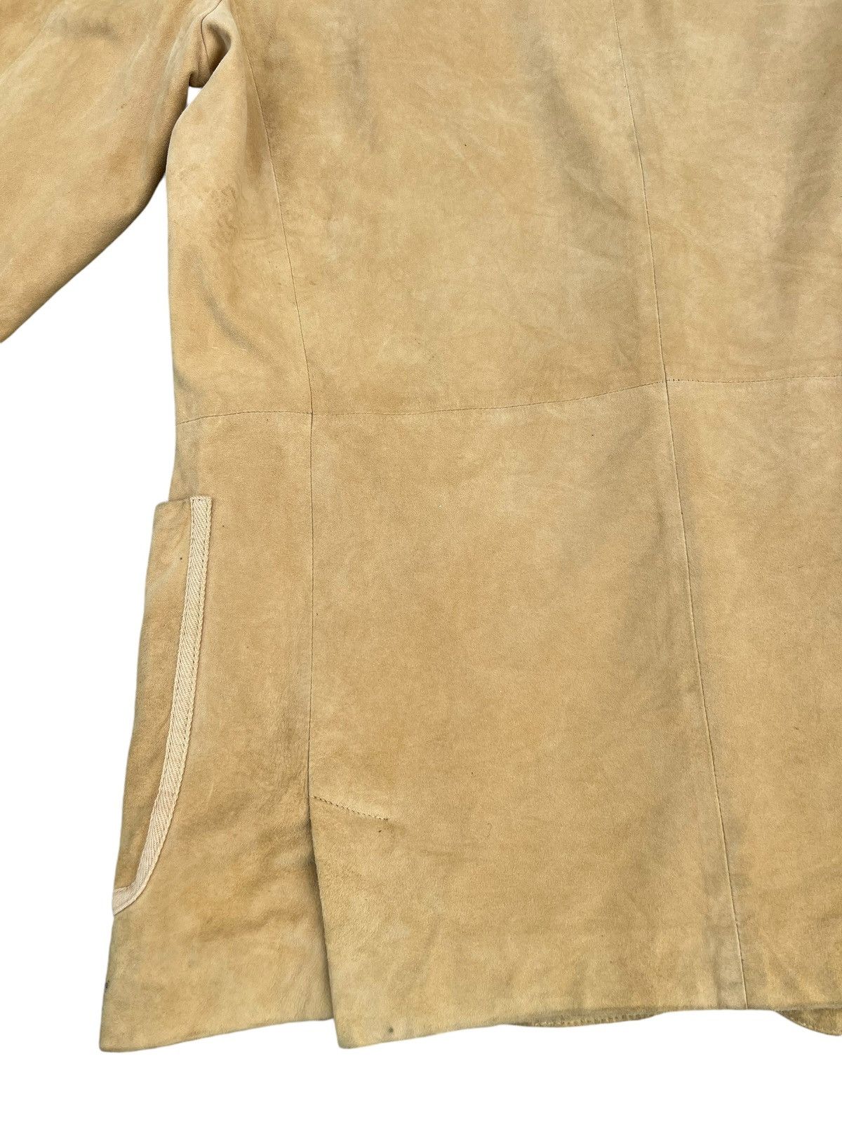 Mademoiselle Non Non Papas Japan Patina Suede Sheepskin Leather Blazer Jacket Size US L / EU 52-54 / 3 - 20 Thumbnail