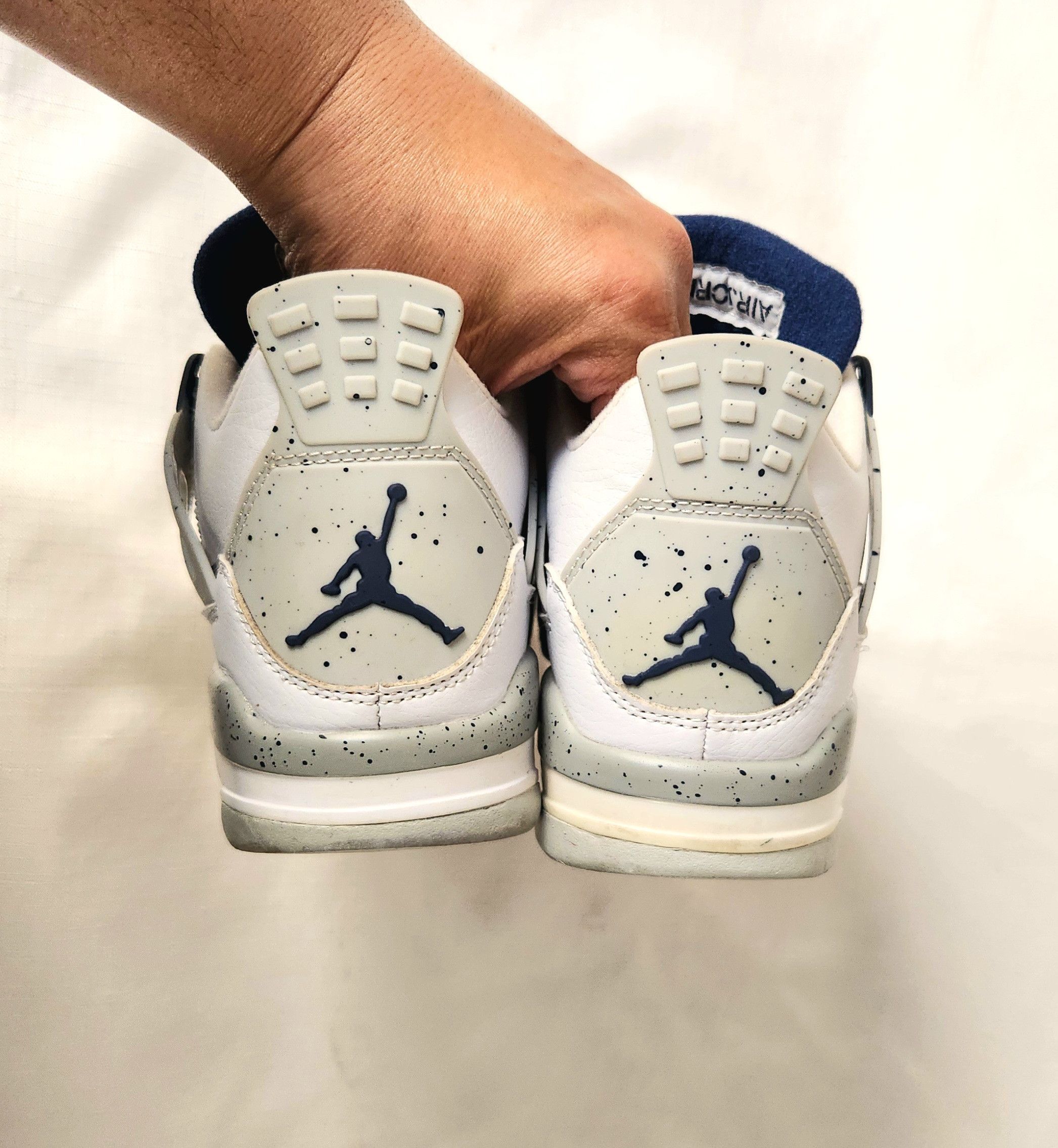 Jordan Brand × Nike Nike Air Jordan 4 Retro 8 White Midnight Navy Grey DH6927140 Size US 8 / EU 41 - 7 Thumbnail