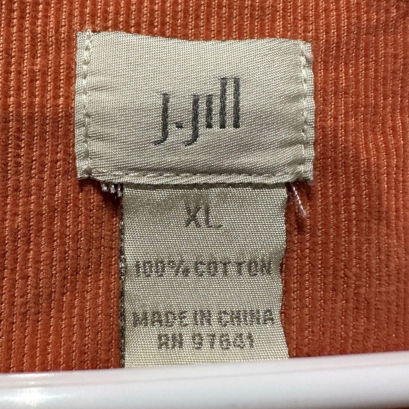 J. Jill J. Jill Jacket Womens XL Orange Corduroy Full Zip Cafe Racer Short EUC Size 40" / US 18 - 4 Thumbnail