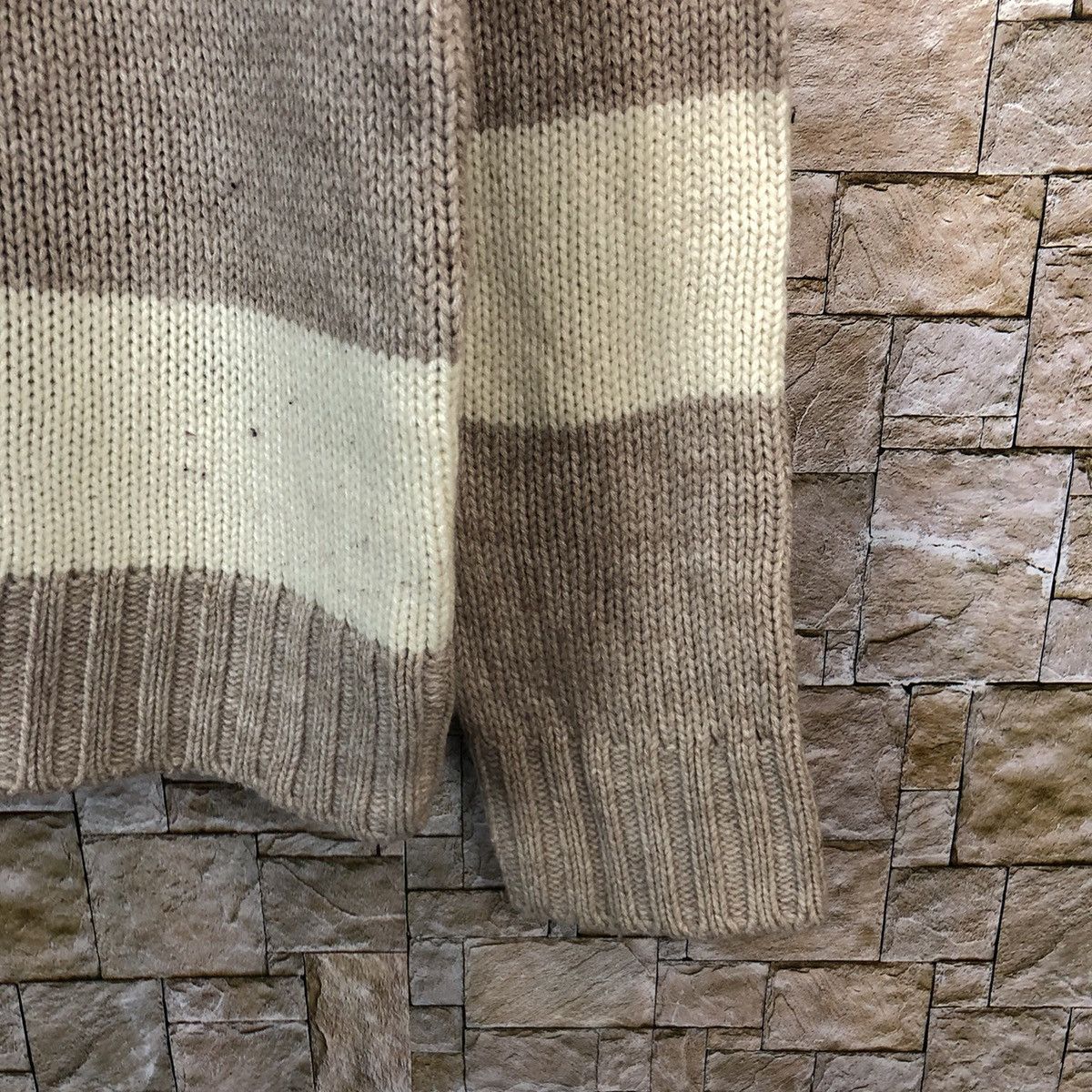 GU × OVER THE STRiPES GU Stripe Brown White Knitwear #A482 Size L / US 10 / IT 46 - 8 Thumbnail