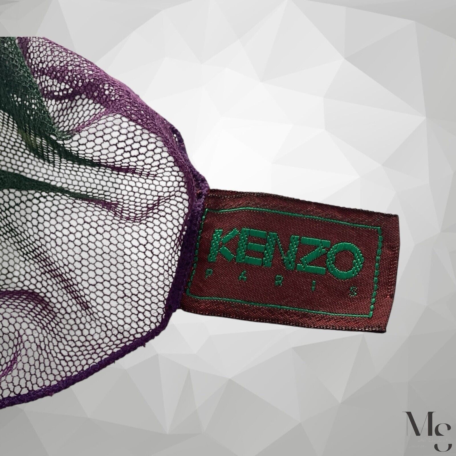 Kenzo KENZO PARIS Purple Green Floral Cotton Veiled Scarf M.In Jap Size ONE SIZE - 3 Thumbnail