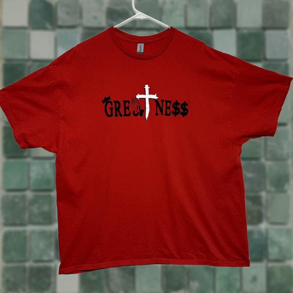 Gildan Gildan T-Shirt Hip Hop Peace 2XL Red Crew Neck Short Sleeve Unisex Adults Size US XXL / EU 58 / 5 - 1 Thumbnail