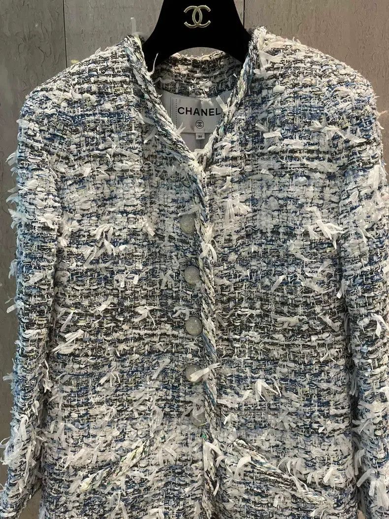 Chanel Chanel Waterfall Series Tassel Blue Coat Size XS / US 0-2 / IT 36-38 - 3 Thumbnail