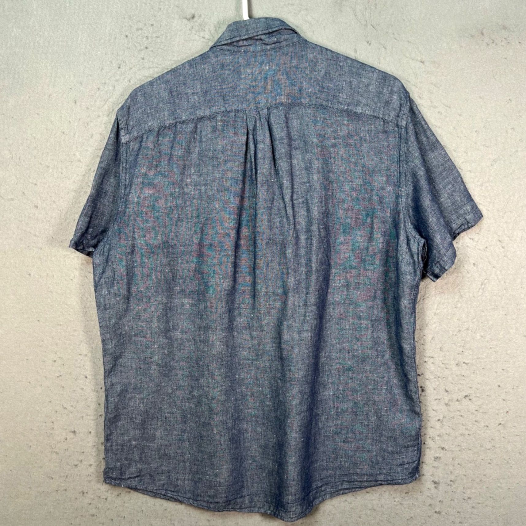 Gap Gap Mens Shirt Size M Blue Linen-Blend Short Sleeve Button-Up Size US M / EU 48-50 / 2 - 2 Thumbnail