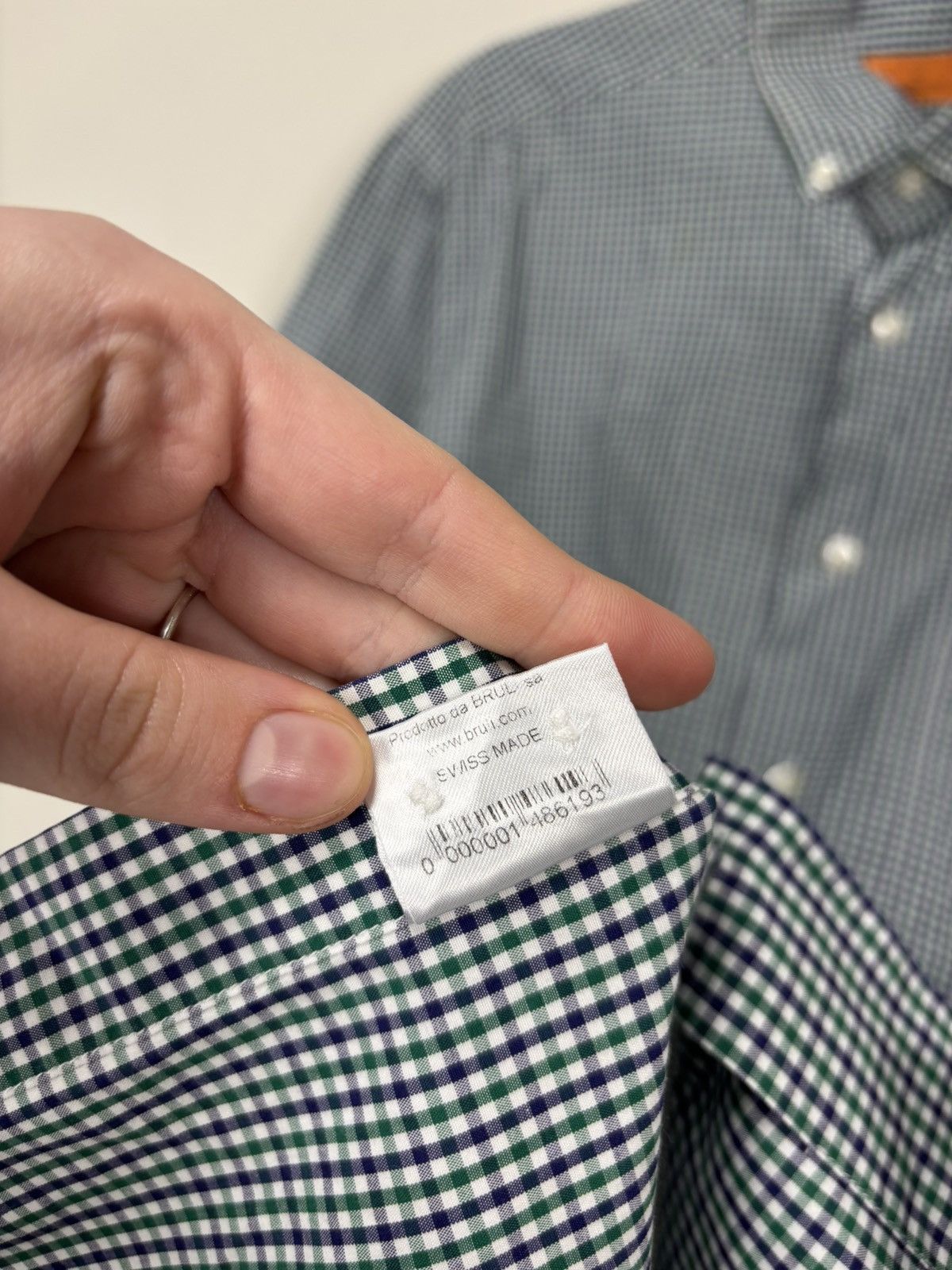 Other Bruli Swiss Made Men’s Gingham Check Short Sleeve Shirt Size US L / EU 52-54 / 3 - 13 Thumbnail