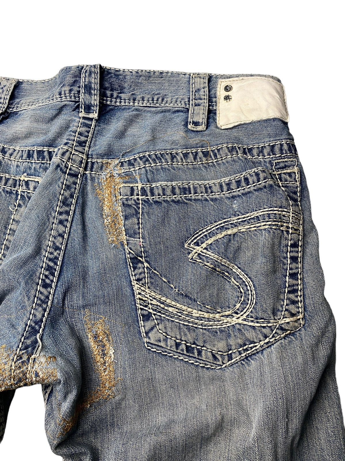 If Six Was Nine 2000's Silver Flared Mudwash Destroy Stitch Jeans Size US 34 / EU 50 - 5 Thumbnail