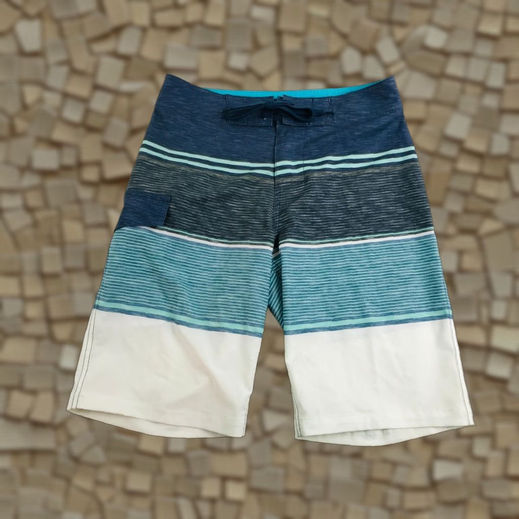 Vintage VINTAGE Sonoma Board Shorts Mens 28 Blue White Gray Striped Drawstring Swim Trunks Size US 28 / EU 44 - 1 Thumbnail