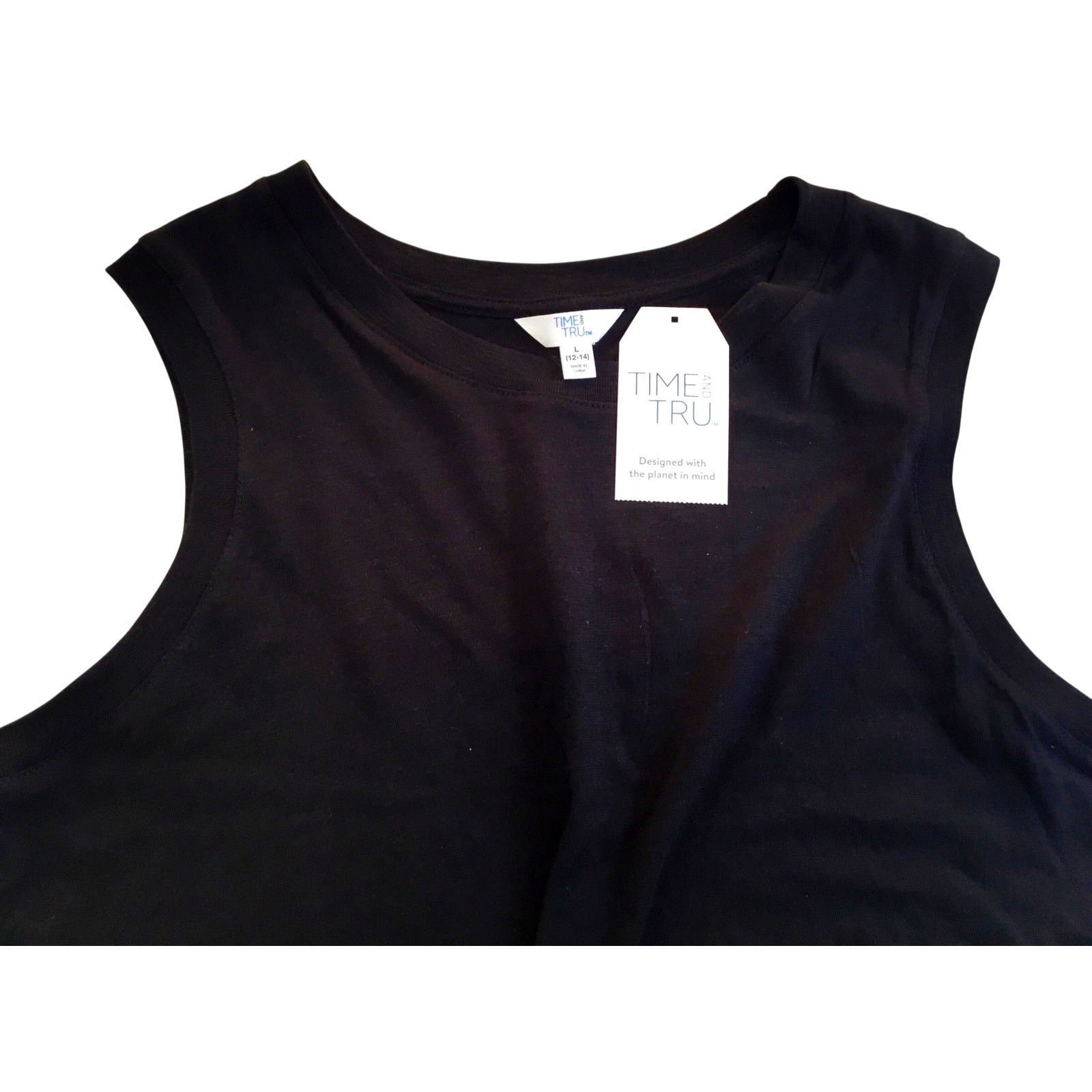 Other Tried & True Black Cotton Slub Tank Dress Large 14-16 NWT Size L / US 10 / IT 46 - 1 Thumbnail