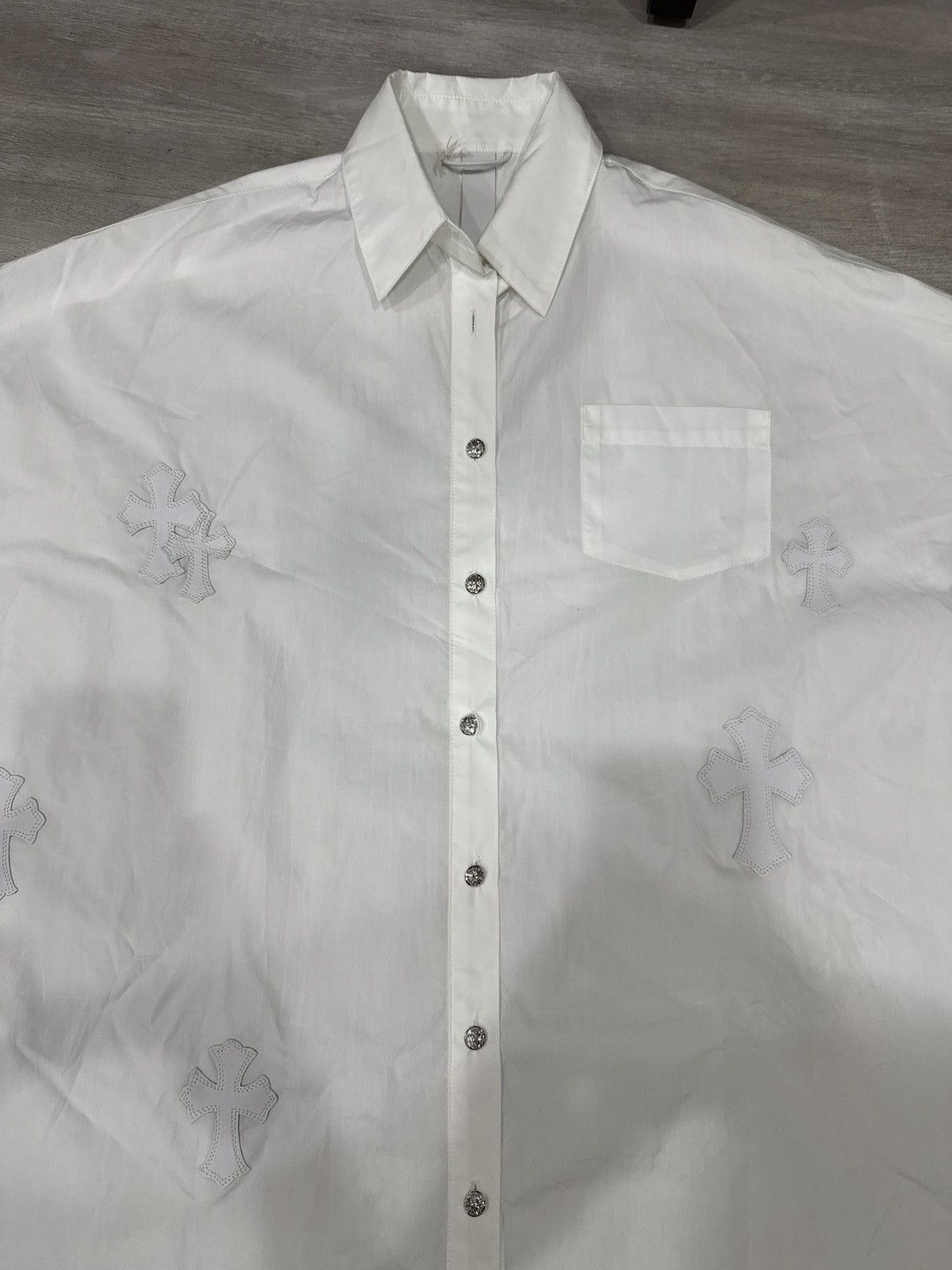 Chrome Hearts Chrome Heart White Button Up (Mahal Kita) Size US S / EU 44-46 / 1 - 5 Thumbnail