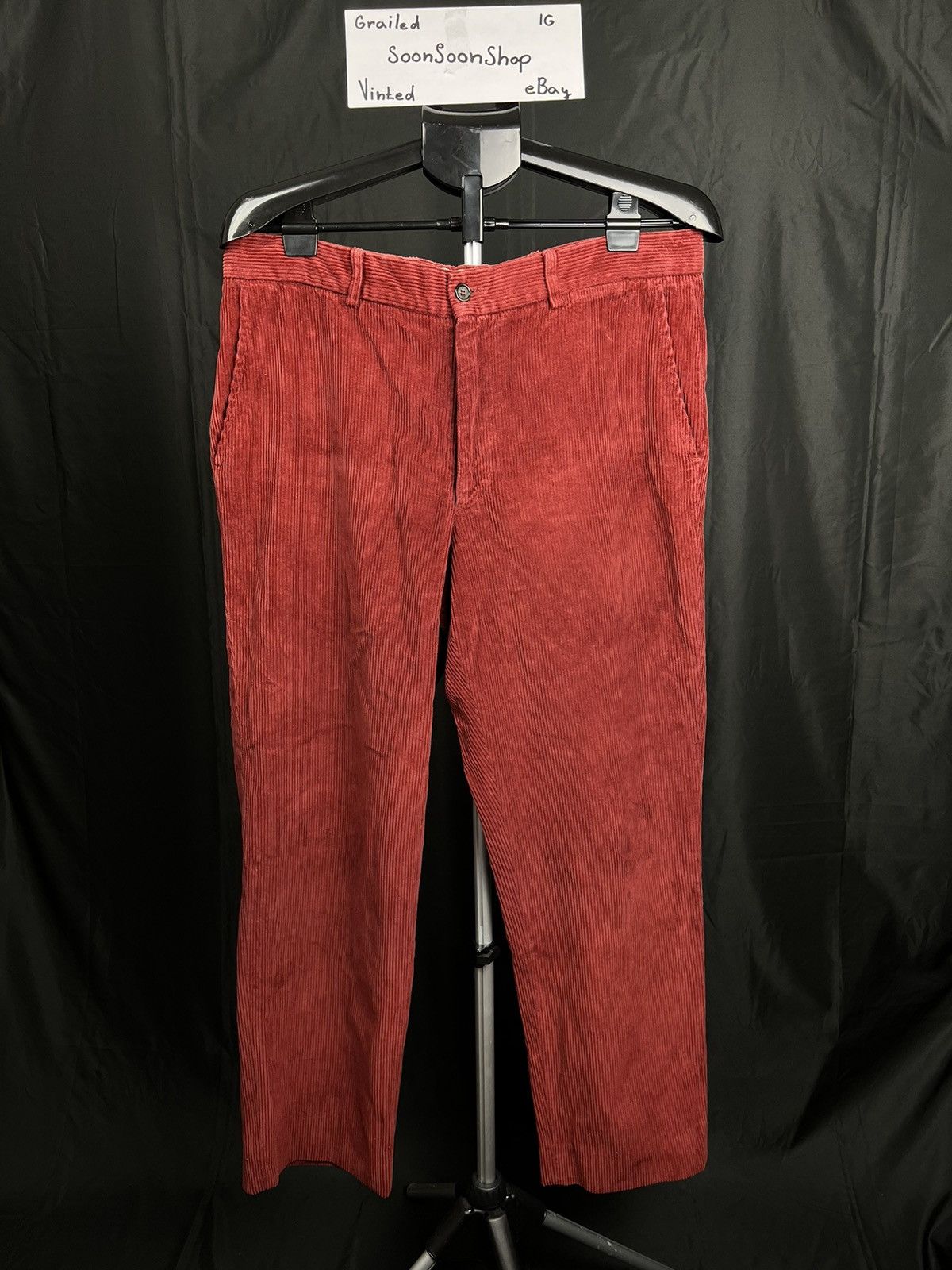 Burberry Vintage Burberry velvet corduroy red pants old money Size US 36 / EU 52 - 1 Thumbnail