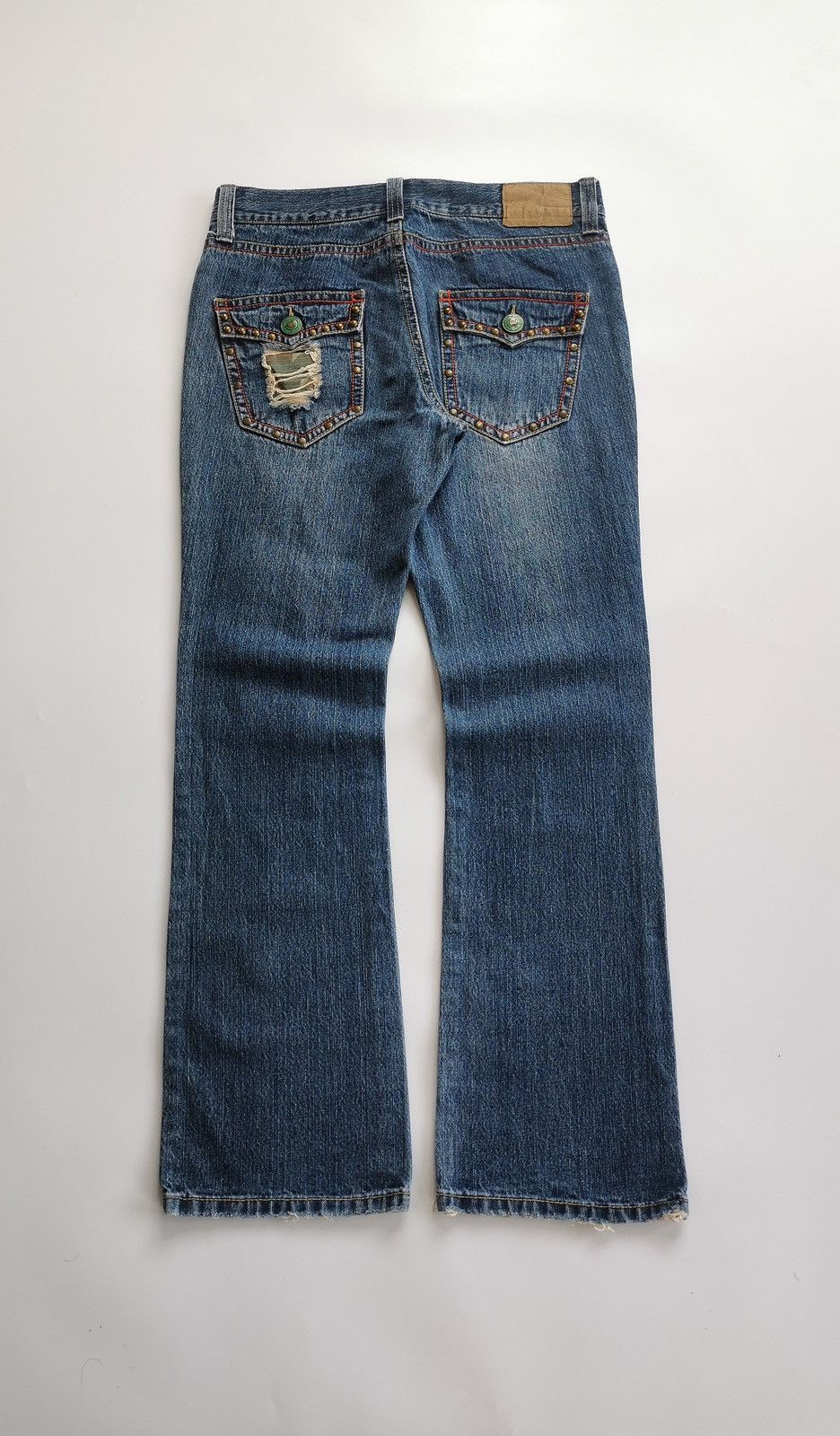 Japanese Brand Unbrand Japan Bootcut Camo Patchwork Repaired Jeans Size US 33 - 4 Thumbnail