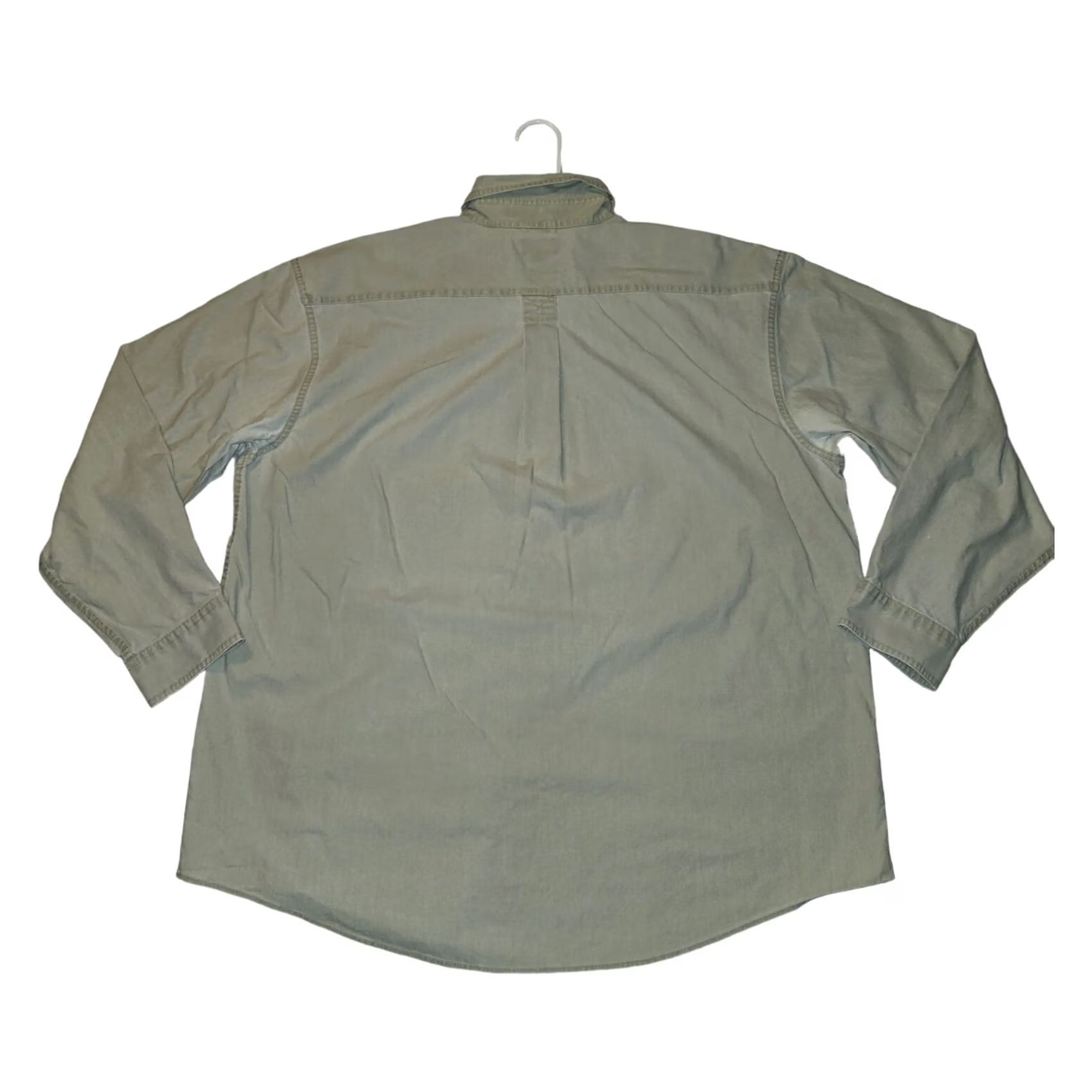 Vintage L.L. Bean Button-Up Shirt Long Sleeve Men's XL Ivory Solid Cotton Button Closure Pockets Traditional Fit Outdoor Fishing Size US XL / EU 56 / 4 - 7 Thumbnail