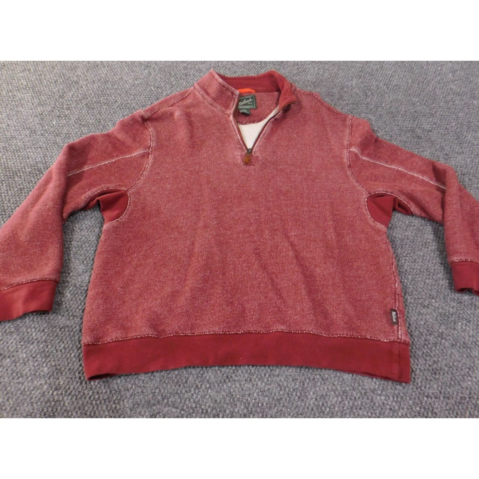 Vintage VINTAGE Woolrich Sweater Pullover 1/4 Zip Mens L Red Cotton Knit Retro Mock Neck Long Sleeve Size US L / EU 52-54 / 3 - 2 Thumbnail