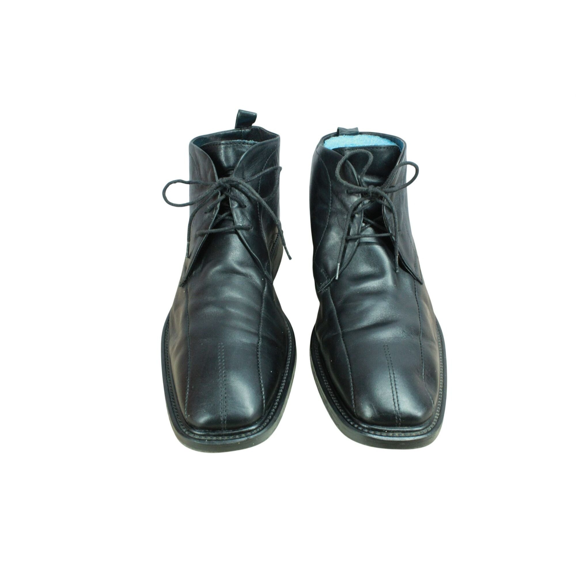 Other Men's Black Leather Lace Up Casual Oxford Chukka Bo Size US 7.5 / EU 40-41 - 5 Thumbnail
