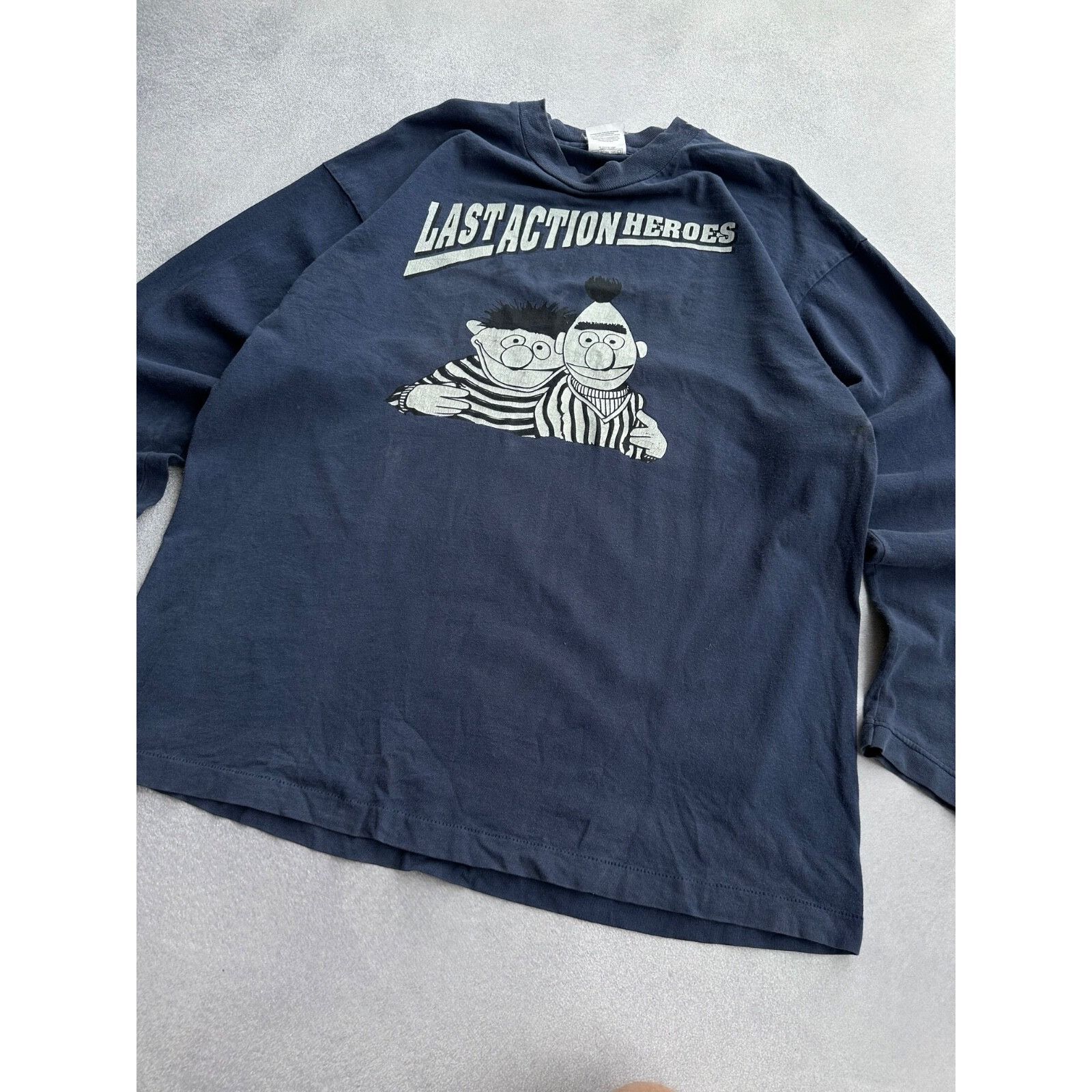 Vintage VTG Sesame Street Last Action Heroes 90s Cartoon Long Sleeve Size US XL / EU 56 / 4 - 10 Thumbnail