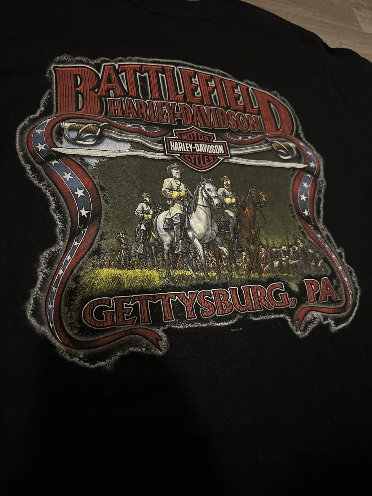 Harley Davidson × Vintage Y2K Flaming skull /Gettysburg Harley Davidson tee Size US L / EU 52-54 / 3 - 7 Thumbnail