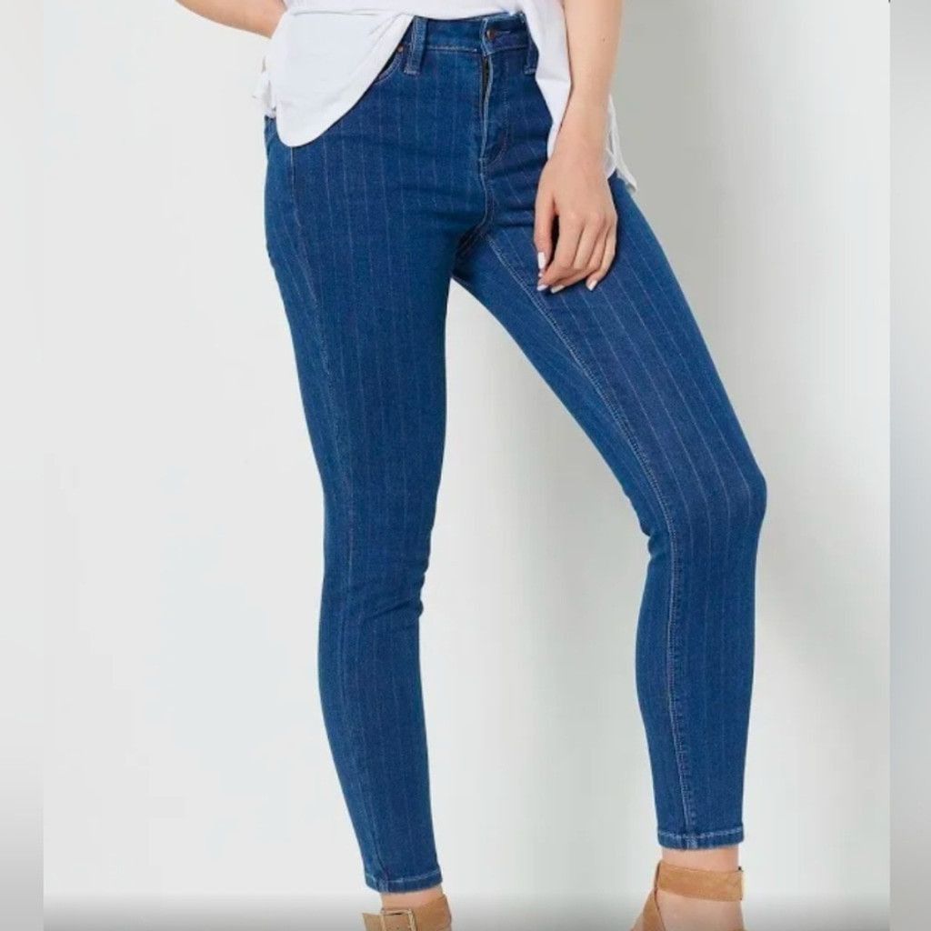 Other Laurie felt metallic pinstripe ankle skinny jeans size 12P Size 34" / US 12 / IT 48 - 1 Thumbnail