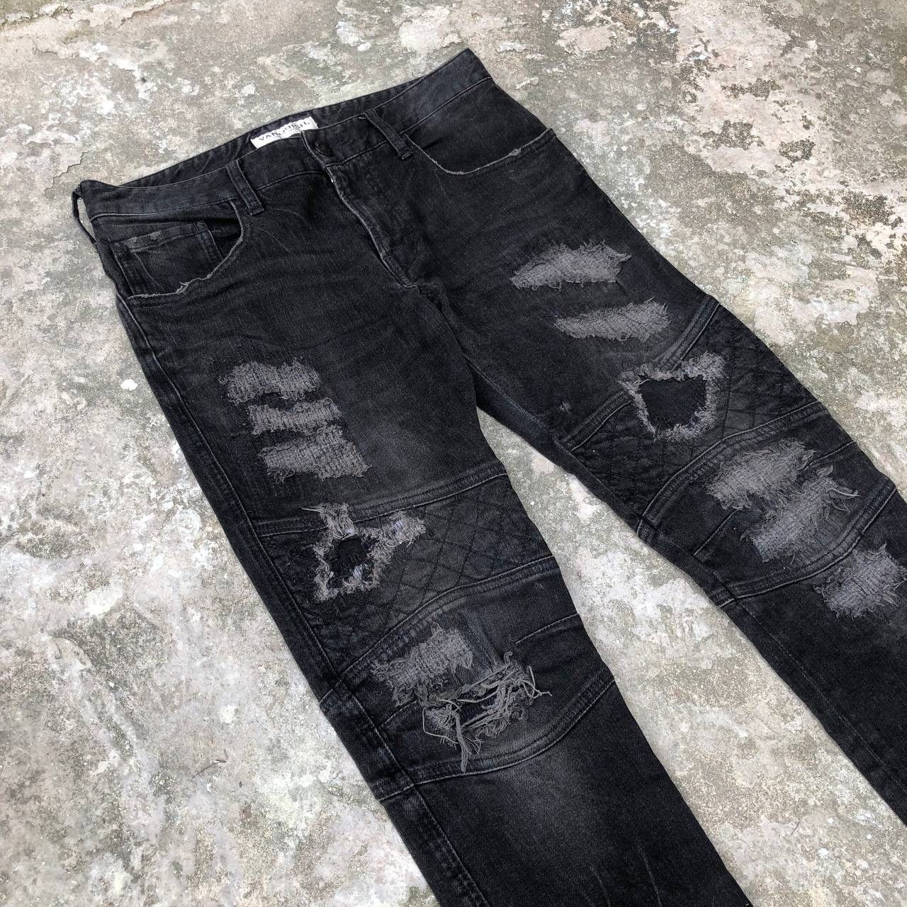Vanquish Vanquish Distress Ripped Jeans Punk Denim Size US 30 / EU 46 - 3 Thumbnail