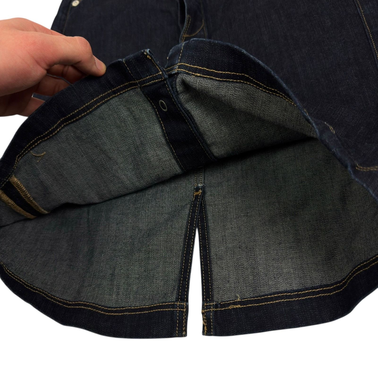 Japanese Brand True Religion Women's Blue 5-Pockets Denim Pencil Skirt 26 Size 26" / US 2 / IT 38 - 11 Thumbnail