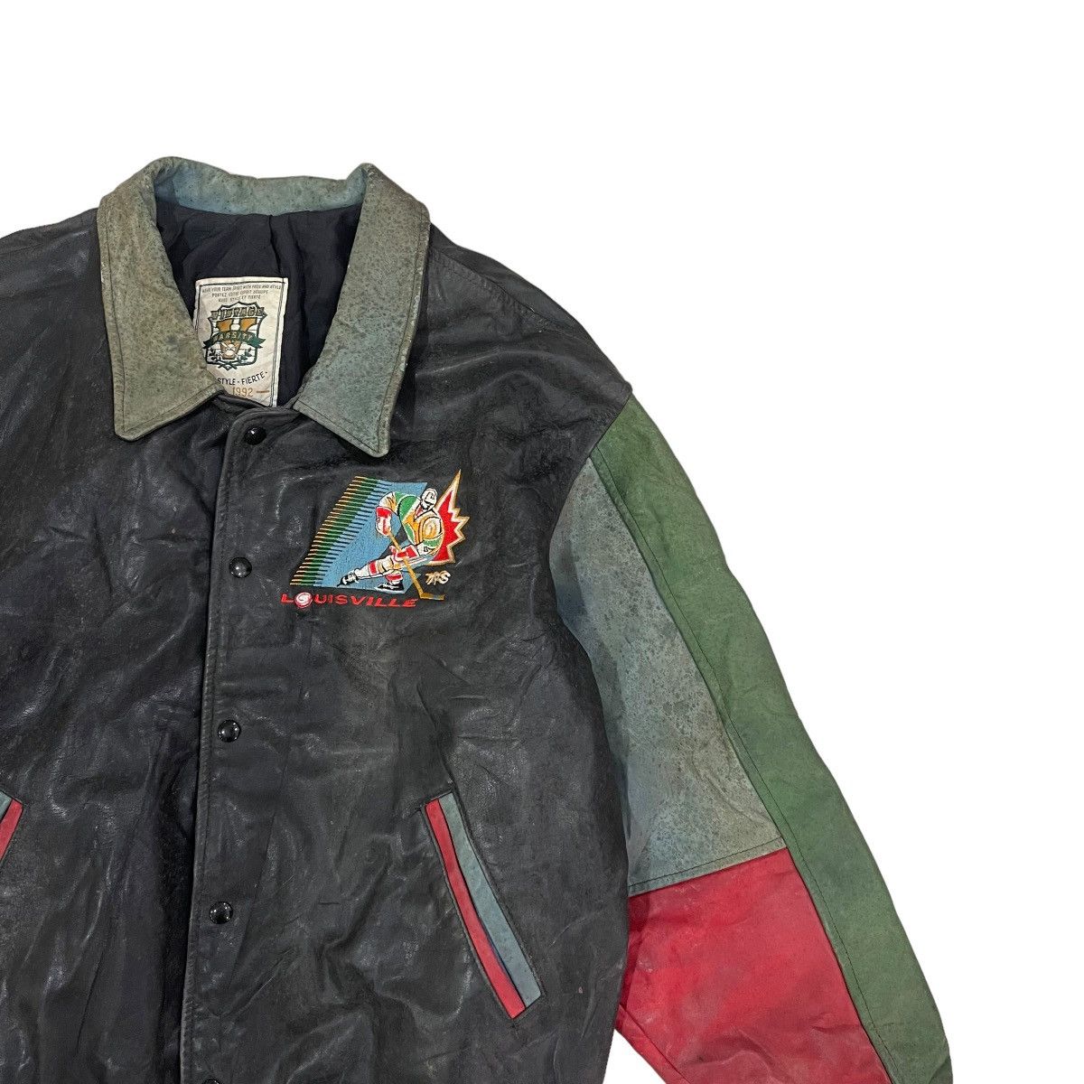 Louisville Slugger 🔥Vintage 90s Louisville Varsity Leather Jacket Size US L / EU 52-54 / 3 - 7 Thumbnail