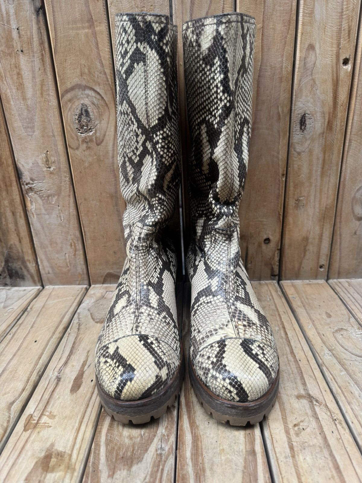 Prada Prada Milano exotic Snake skin Pull on leather boots EUR 38 Size US 8 / IT 38 - 21 Thumbnail