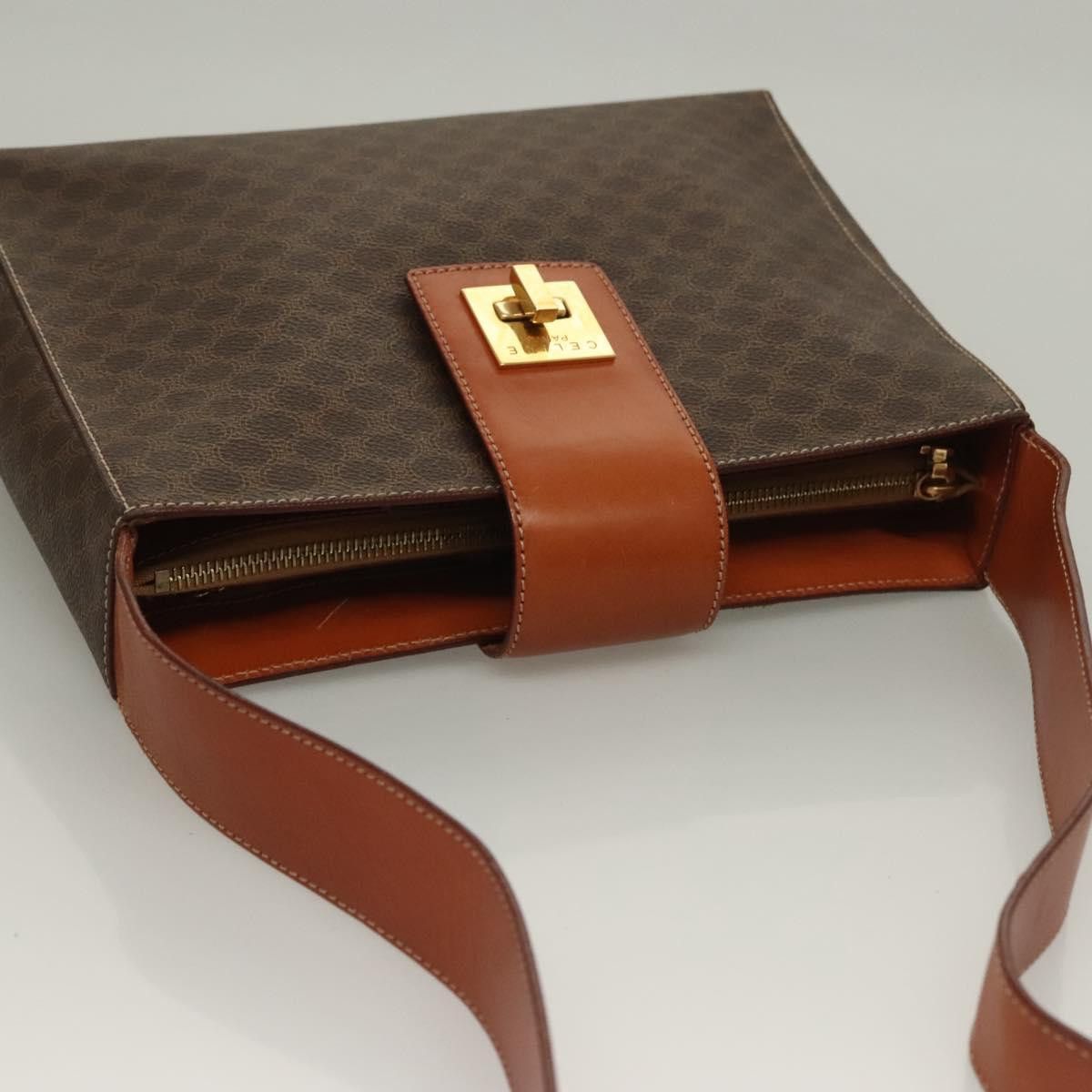 Celine CELINE Macadam Canvas Shoulder Bag Pvc Leather Brown Gold Size ONE SIZE - 6 Thumbnail