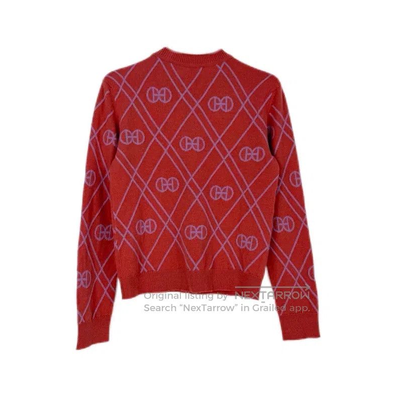 Hermes Hermes Orange Pink Full Logo Cashmere Sweater Size XS / US 0-2 / IT 36-38 - 2 Thumbnail