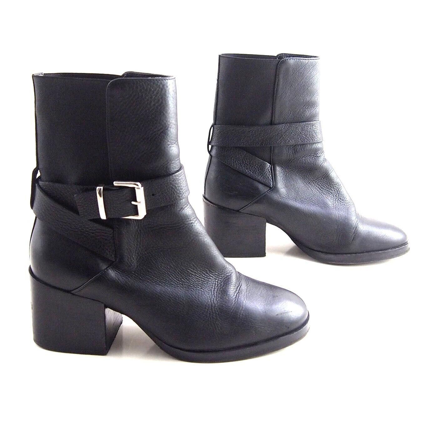 Cos COS Biker Style Ankle Boots Mid Heel Black US 9 EU 39 Size US 9 / IT 39 - 2 Thumbnail