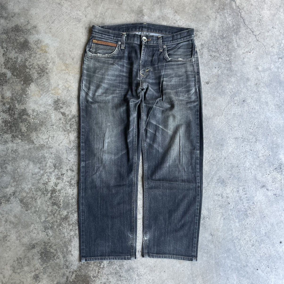 Edwin 🔥Vintage Edwin EXS404 Stoned Washed Distress Denim Jeans Size US 33 - 1 Thumbnail