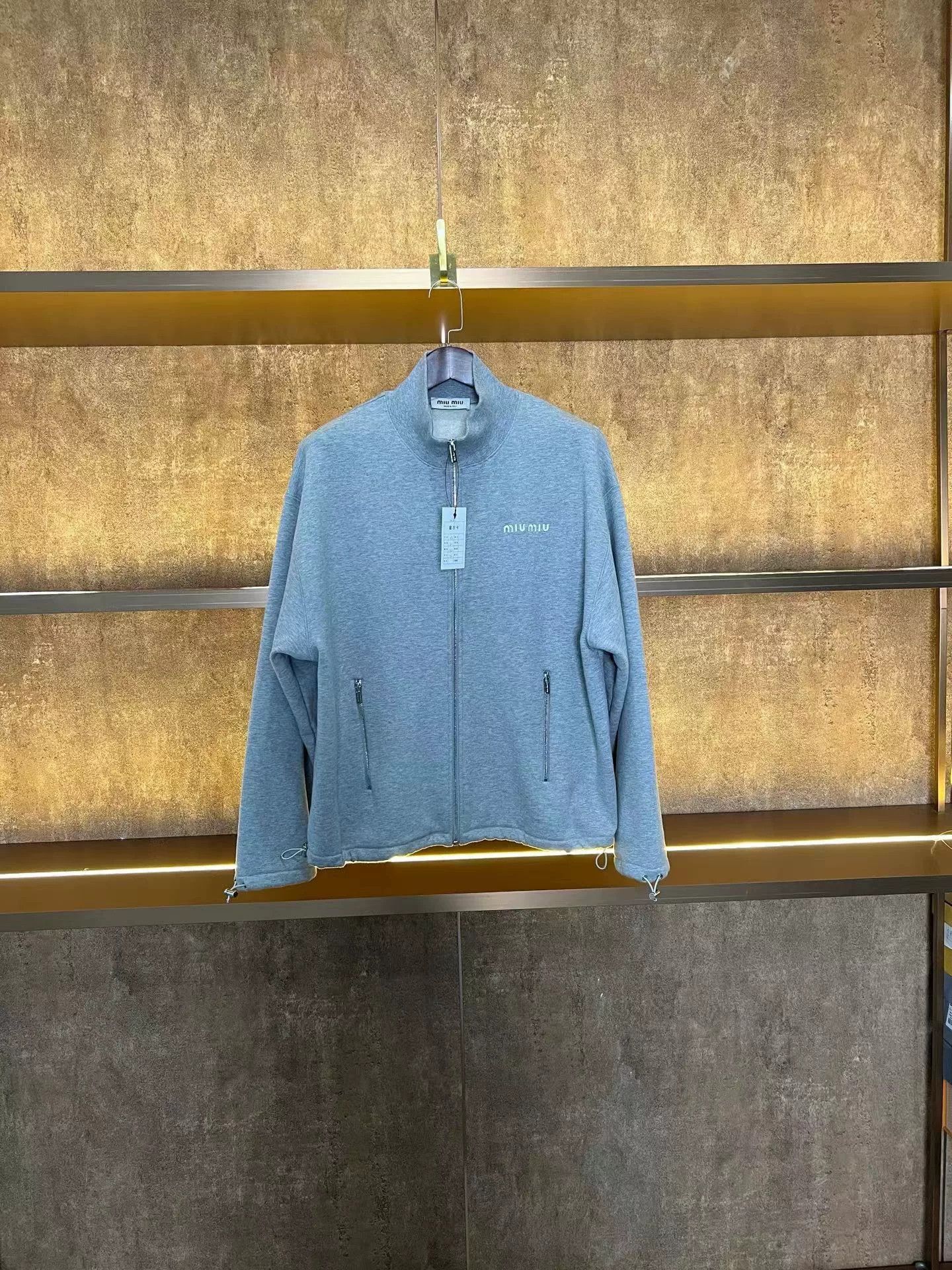 Miu Miu Miumiu Gray Slogan Coat Size XS / US 0-2 / IT 36-38 - 1 Thumbnail