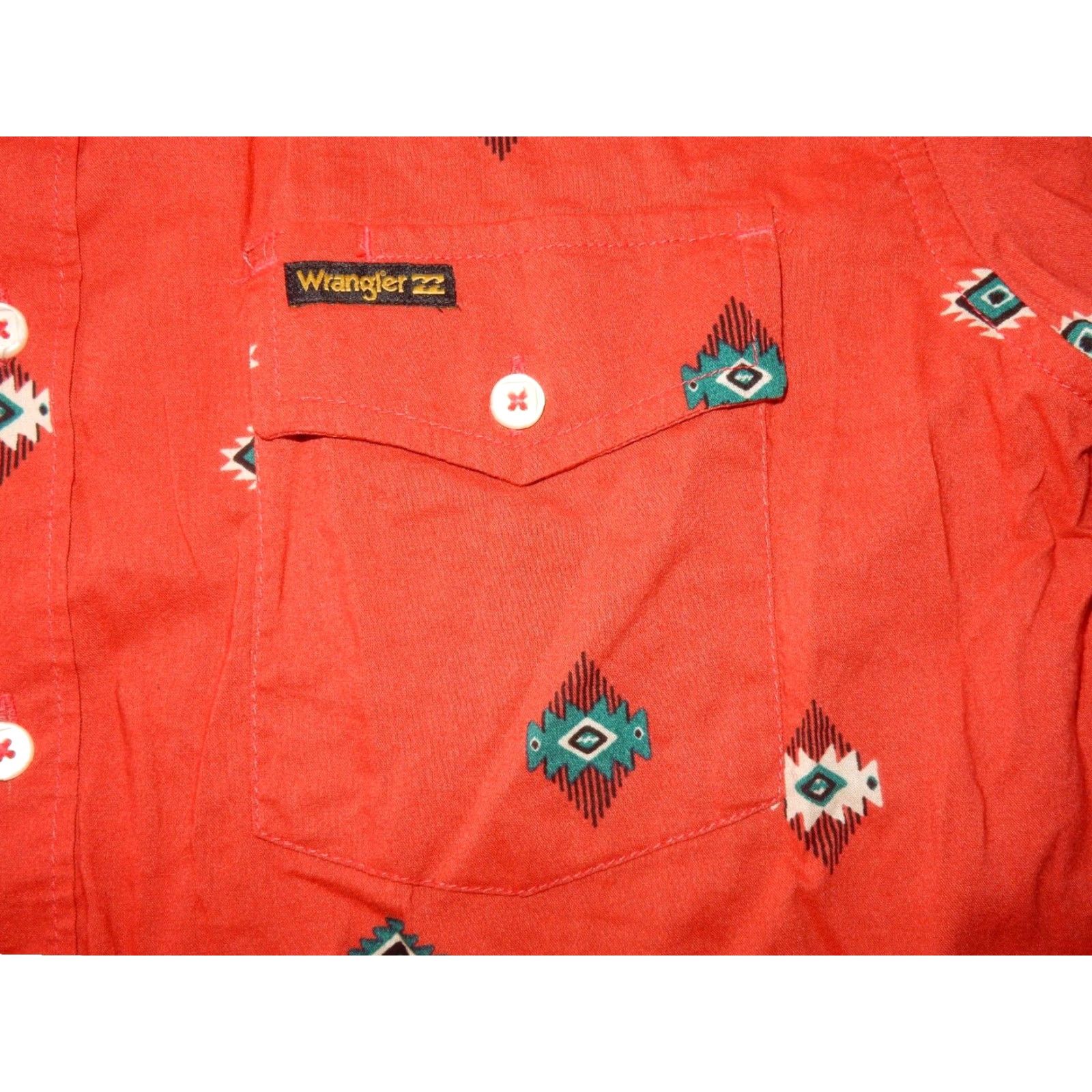 Billabong Vintage Billabong Wrangler Men's Short Sleeve Button-Up Shirt Aztec Geometric S Red Size US S / EU 44-46 / 1 - 3 Thumbnail