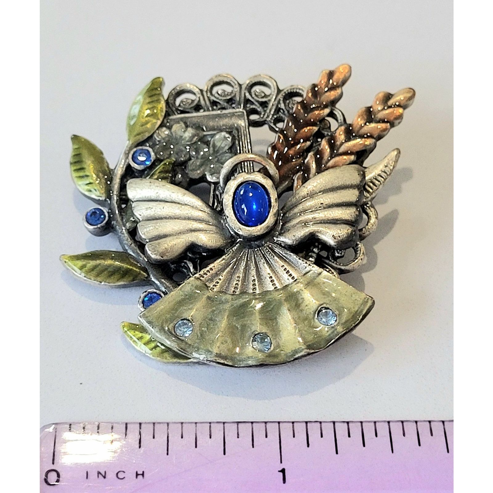 Kenneth Cole Christmas Angel Brooch KC Kenneth Cole Blue Crystals Enamel Size ONE SIZE - 5 Thumbnail