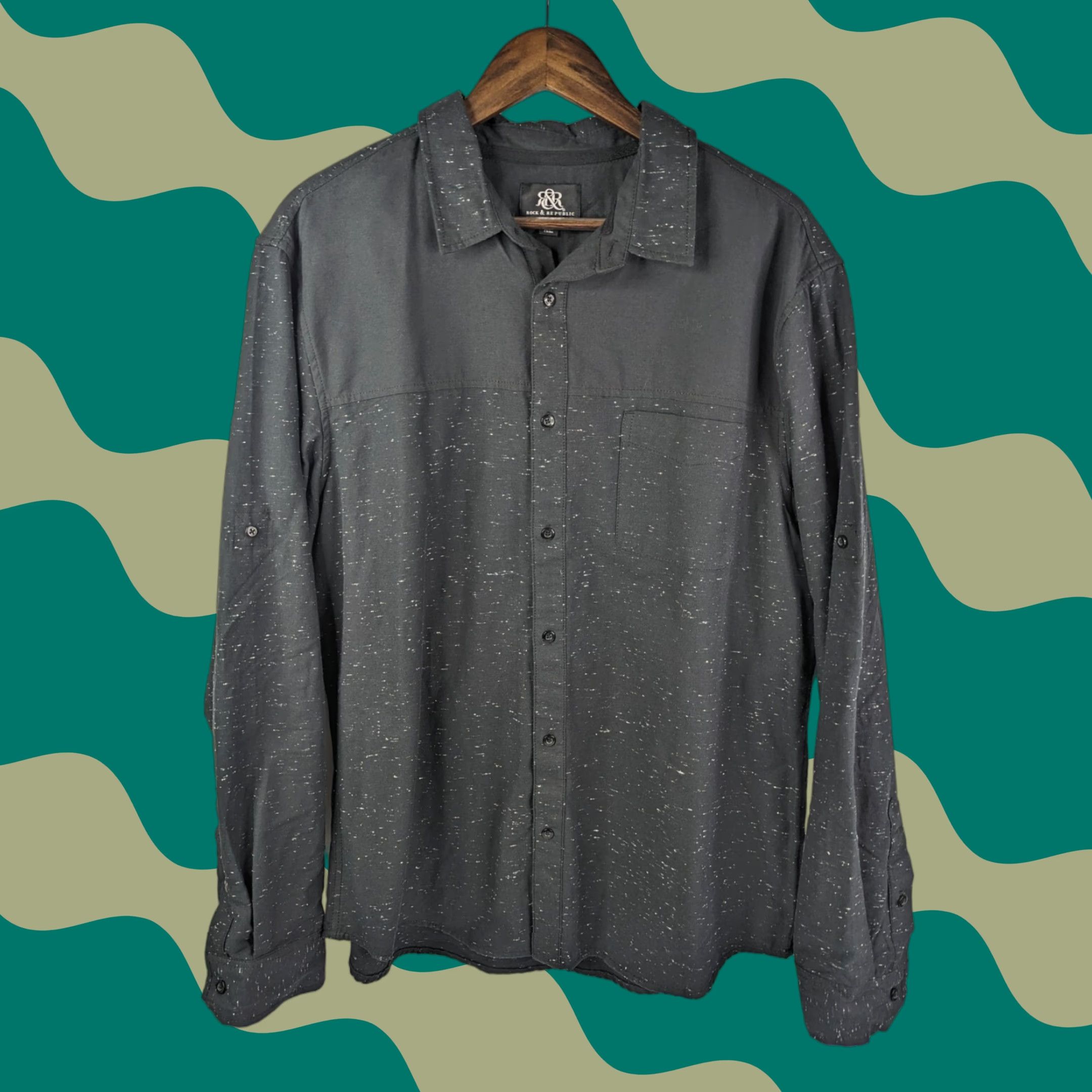 Vintage VINTAGE Rock & Republic Cotton Shirt Long Sleeve Black XL Men Button-Up Size US XL / EU 56 / 4 - 1 Thumbnail