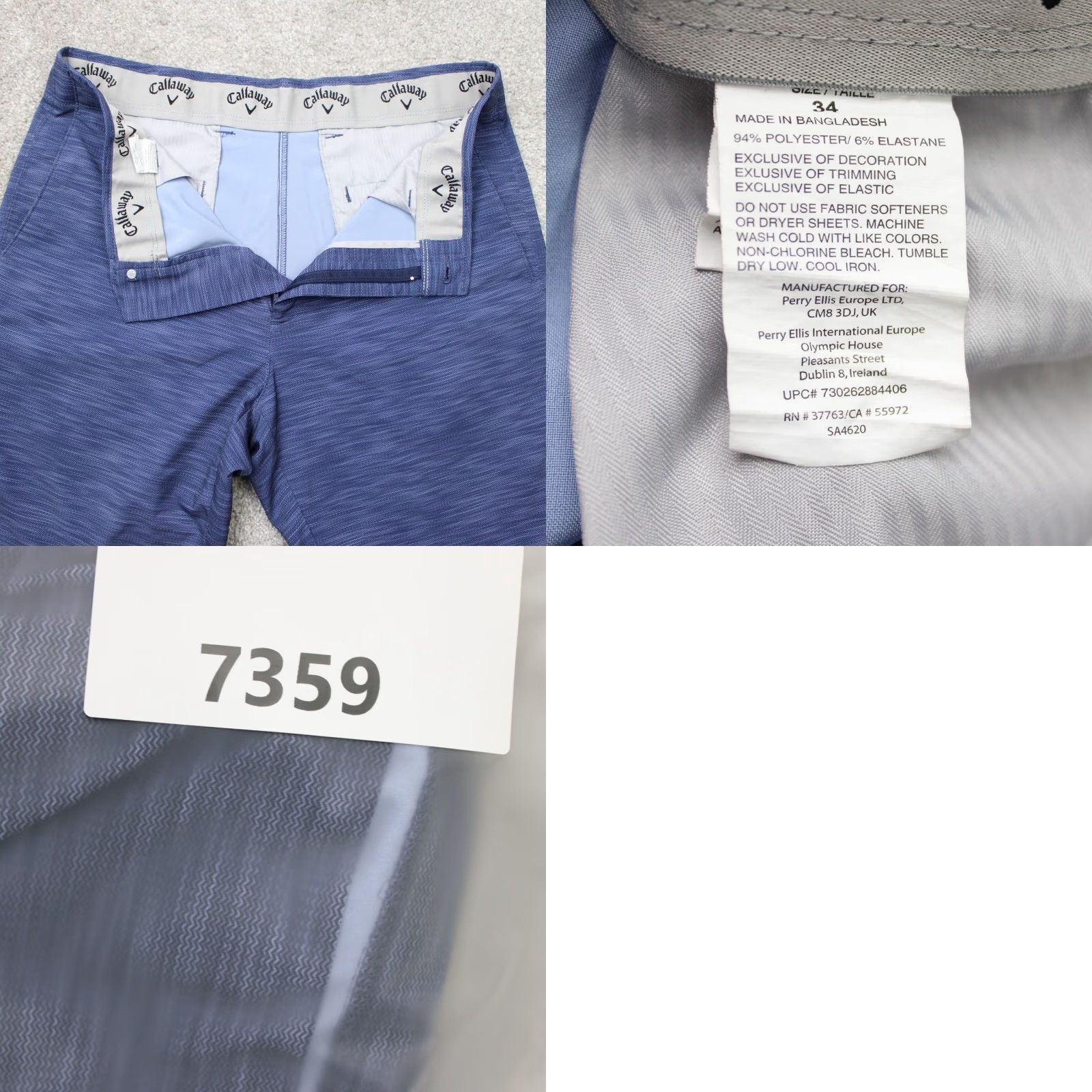 Callaway Callaway Golf Shorts Mens 34 Blue 9" Performance Stretch Polyester Chino Size US 34 / EU 50 - 8 Thumbnail
