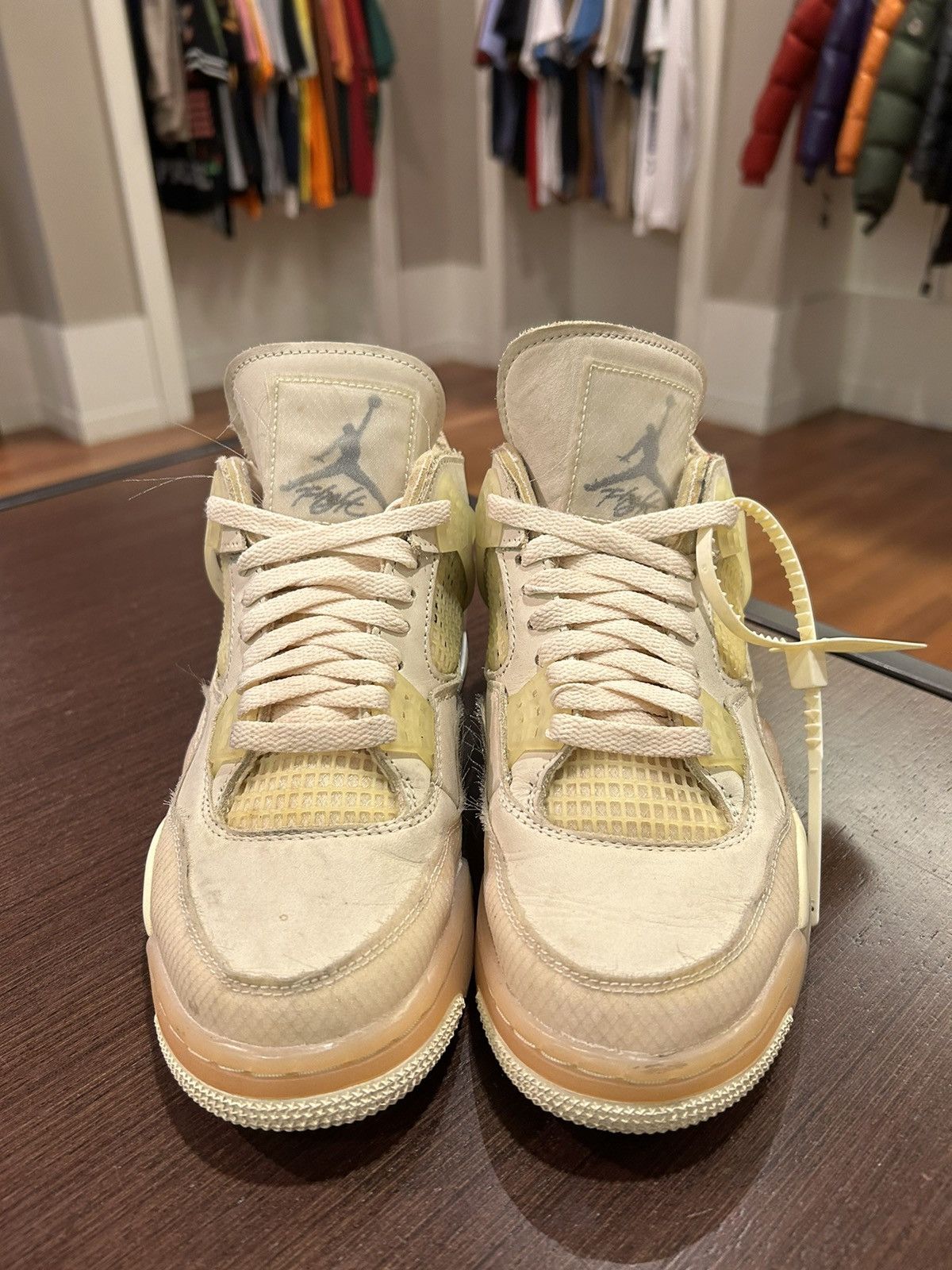 Jordan Brand × Off-White Jordan 4 Retro Off-White Sail (Women's) Size US 7 / EU 40 - 5 Thumbnail