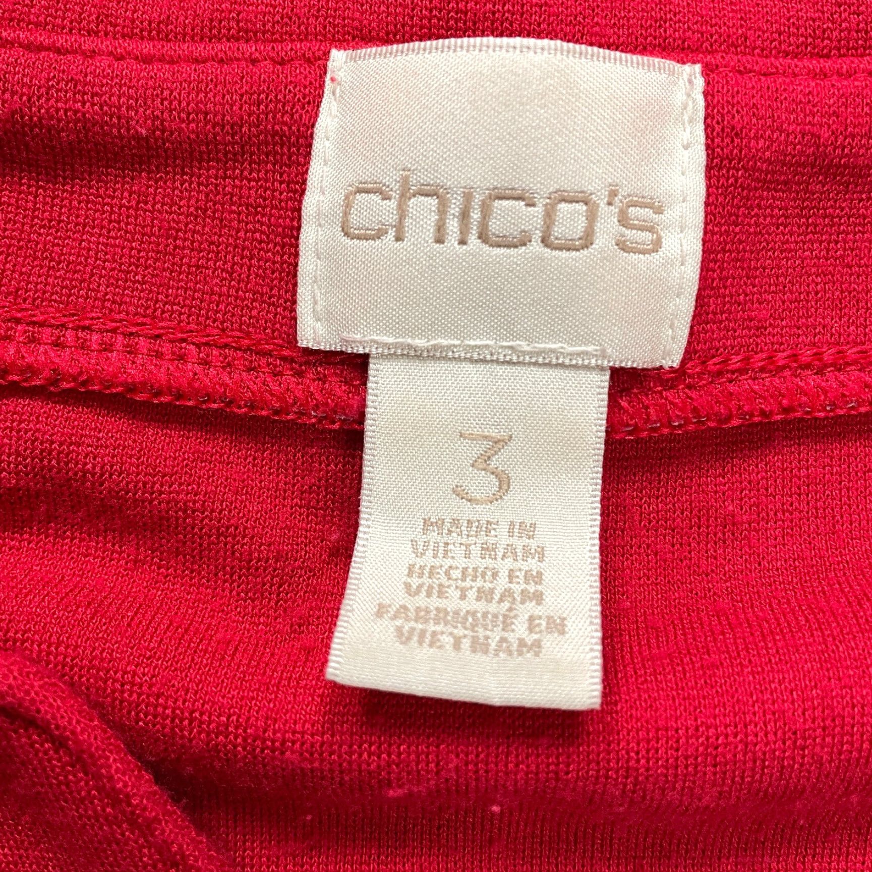 Vintage VINTAGE Chico's Blouse Shirt Womens XL Red Solid Long Sleeve V-Neck Knit Casual Size XL / US 12-14 / IT 48-50 - 3 Thumbnail
