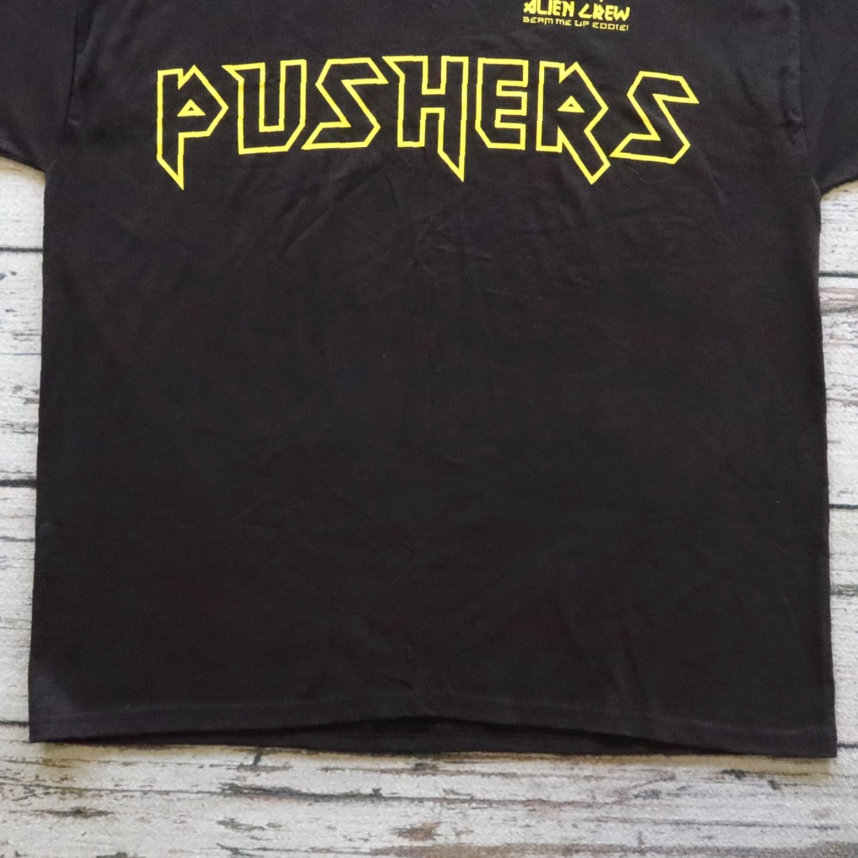 Vintage VINTAGE Iron Maiden Tshirt Pushers Alien Crew Band XL Black Mens XL Shirt Band 80s 90s Concert Merch Size US XL / EU 56 / 4 - 3 Thumbnail