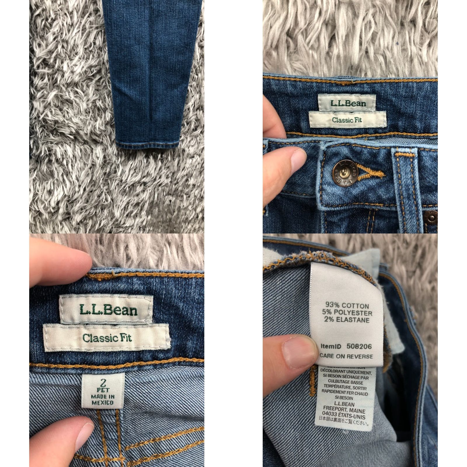 Vintage LL Bean Classic Fit Skinny Jeans Size 2P Petite Womens Dark Wash Blue Denim Jeans Size 26" / US 2 / IT 38 - 8 Thumbnail