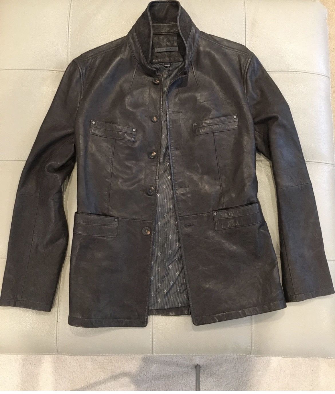John Varvatos Vintage inspired Leather Jacket EU 46 USA 36. Size US S / EU 44-46 / 1 - 7 Thumbnail