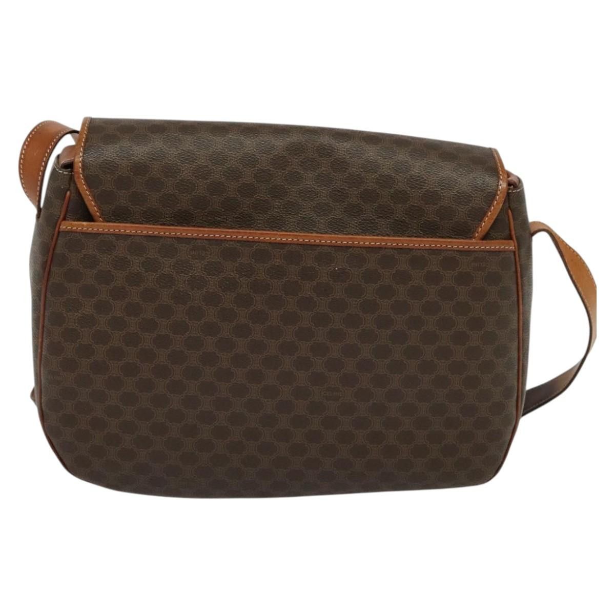 Celine CELINE Macadam Canvas Shoulder Bag Pvc Leather Brown Gold Size ONE SIZE - 3 Thumbnail