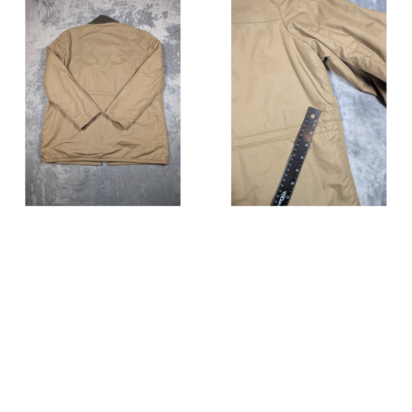 Izod VINTAGE Izod Lacoste Chore coat Mens Large Beige Wool Lined Full Zip Jacket Size US L / EU 52-54 / 3 - 9 Thumbnail