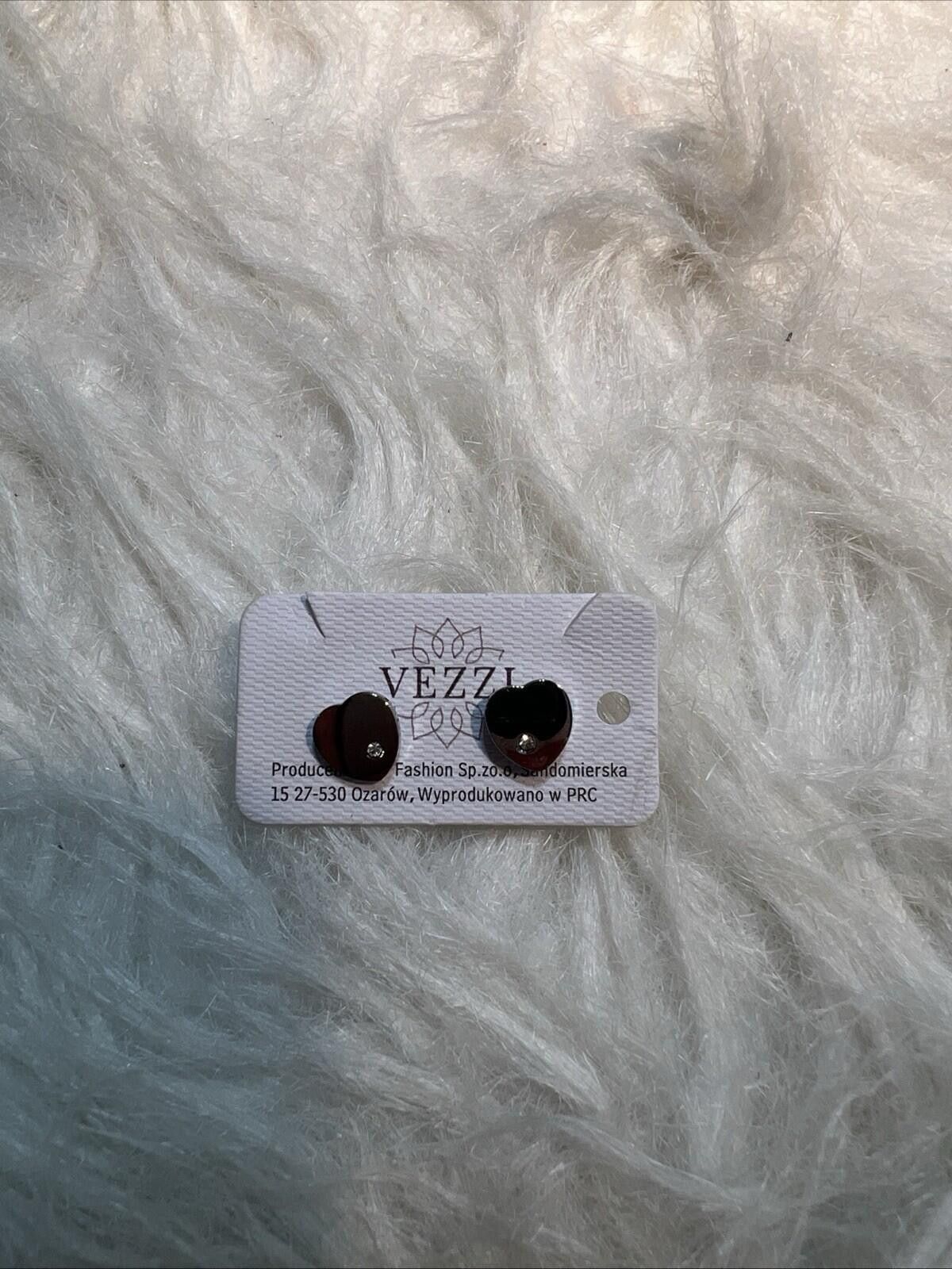 Other Vezzi Silver Heart shaped Stud Earring With Small Crystals Size ONE SIZE - 6 Thumbnail
