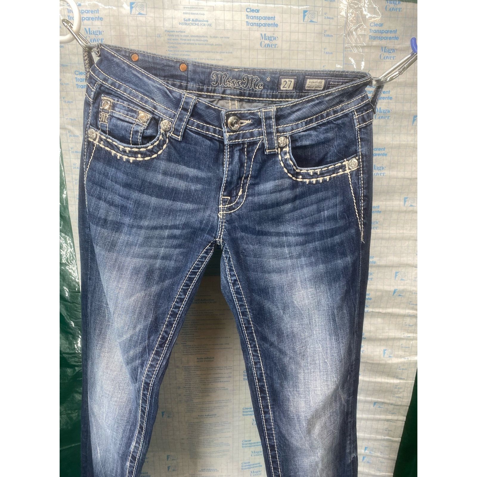 Miss Me MISS ME Size 27 Denim Mid-Rise Ankle Skinny Y2K Distressed Size 27" / US 4 / IT 40 - 3 Thumbnail