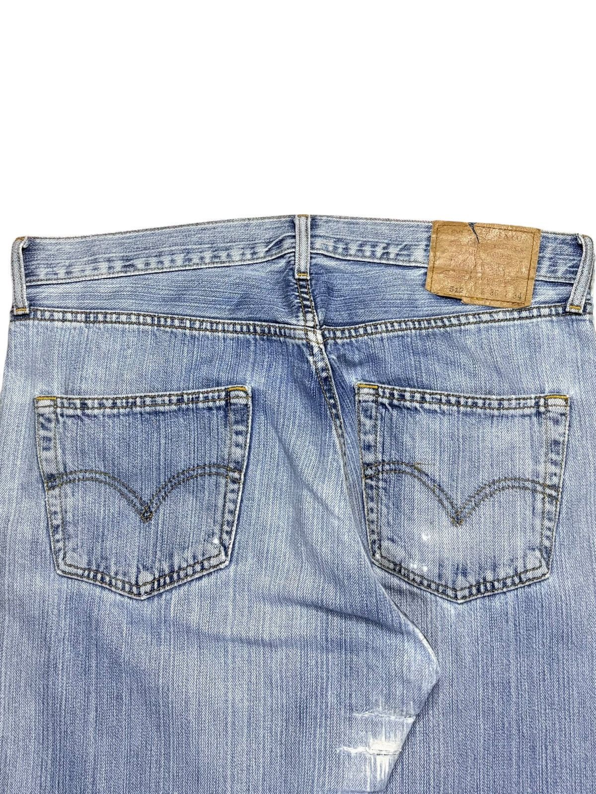 Levi's × Levi's Vintage Clothing Vintage 90s Levis 512 Blue Wash Distressed Baggy Jeans Size US 35 - 9 Thumbnail