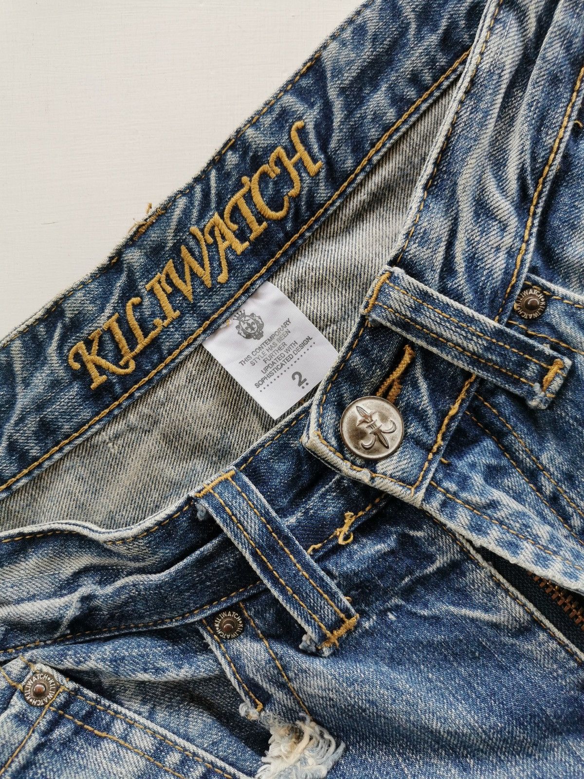 Japanese Brand Kiliwatch Japan Twist Leg Distressed Denim Jeans Size US 32 / EU 48 - 9 Thumbnail